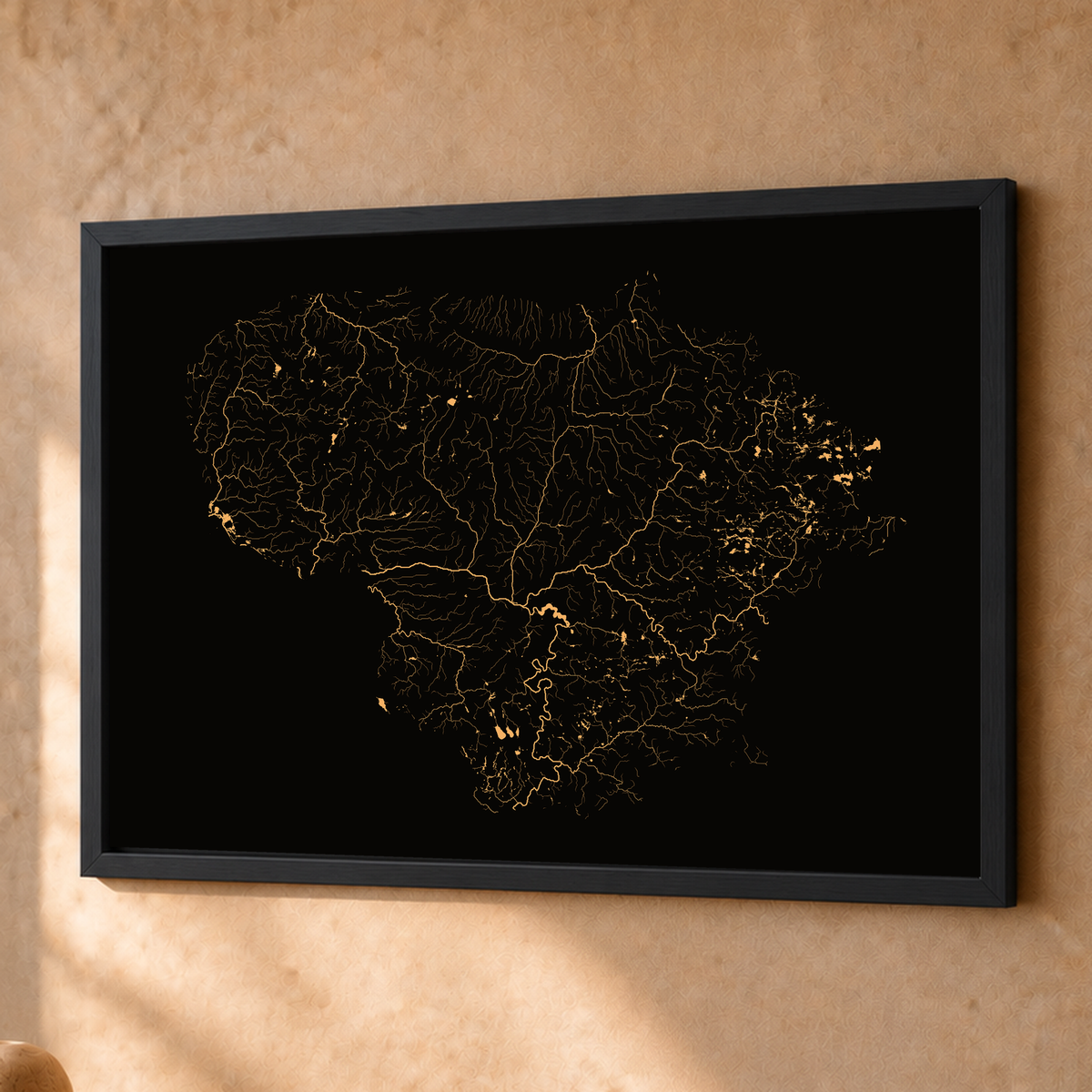 Beautiful Rivers — Lituânia — Cobre, Fine art emoldurado · 45 × 60 cm, Preto · Sem margem