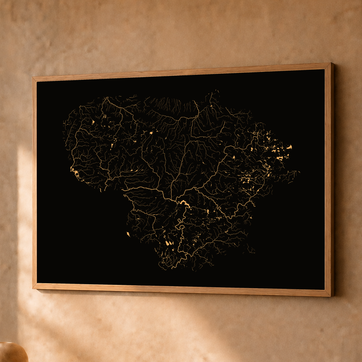 Beautiful Rivers — Lituânia — Cobre, Fine art emoldurado · 45 × 60 cm, Natural · Sem margem