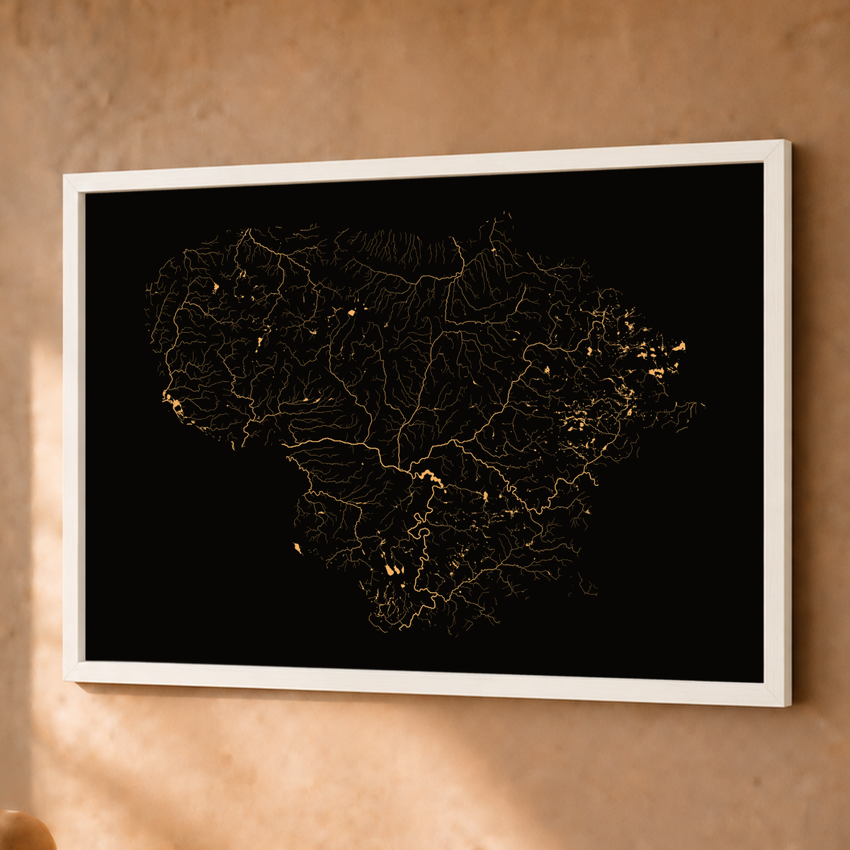 Beautiful Rivers — Lituânia — Cobre, Fine art emoldurado · 45 × 60 cm, Branco · Sem margem