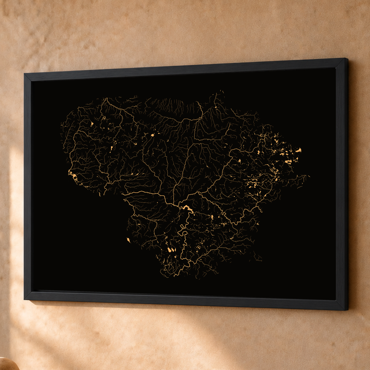 Beautiful Rivers — Lituânia — Cobre, Fine art emoldurado · 60 × 80 cm, Preto · Sem margem