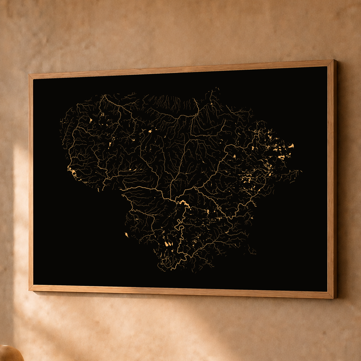 Beautiful Rivers — Lituânia — Cobre, Fine art emoldurado · 60 × 80 cm, Natural · Sem margem