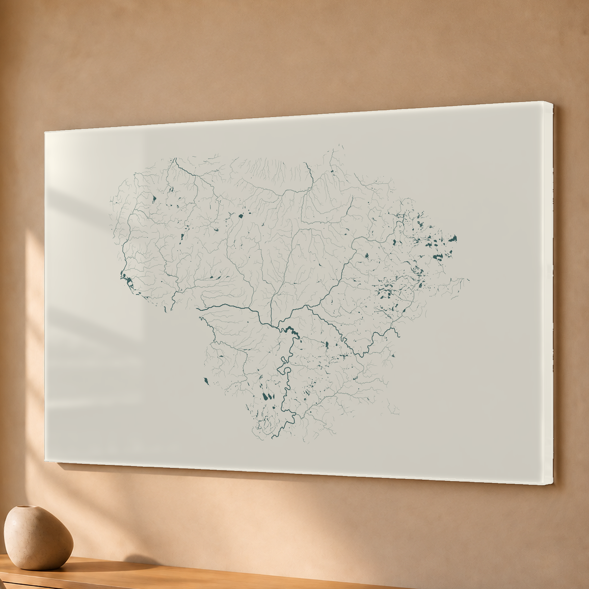 Beautiful Rivers — Lituânia — Natural e luminosa, Acrílico · 40 × 60 cm, Sem margem
