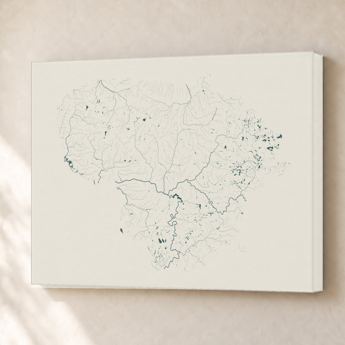 Beautiful Rivers — Lituânia — Natural e luminosa, Canvas · 45 × 60 cm, Sem margem