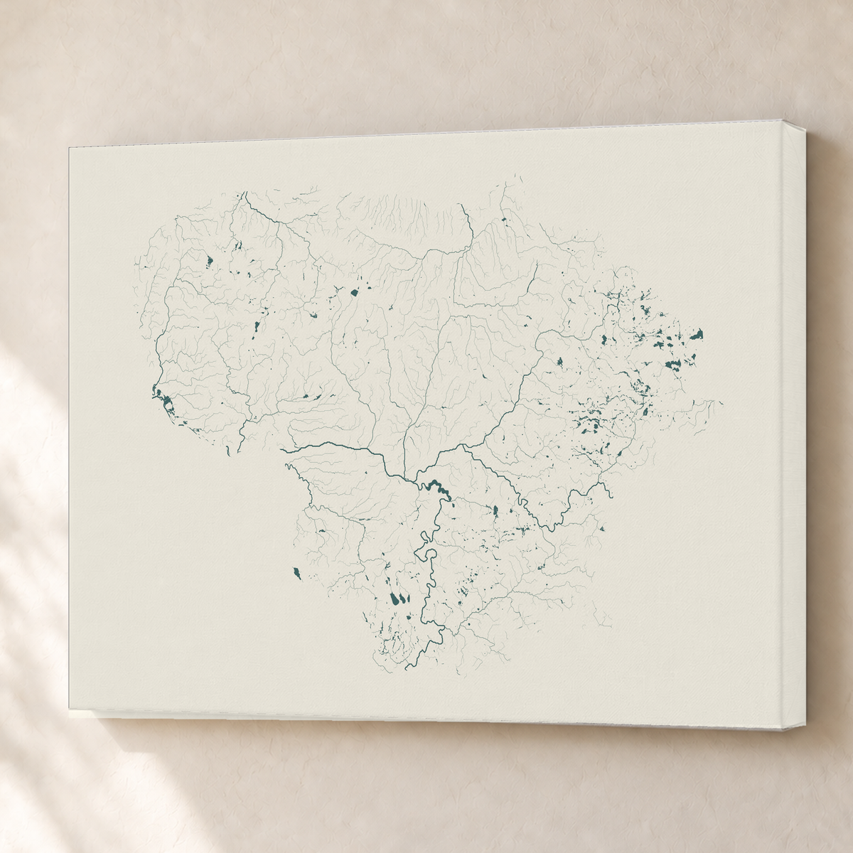 Beautiful Rivers — Lituânia — Natural e luminosa, Canvas · 60 × 80 cm, Sem margem