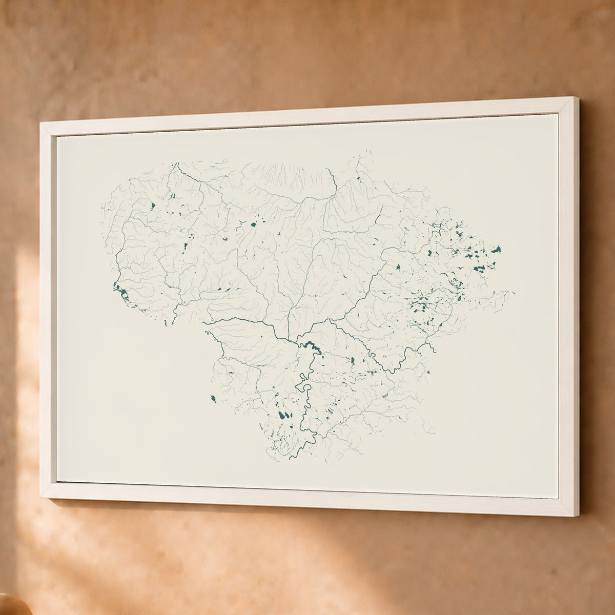 Beautiful Rivers — Lituânia — Natural e luminosa, Fine art emoldurado · 60 × 80 cm, Branco · Sem margem