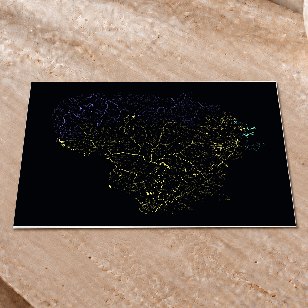 Beautiful Rivers — Lituânia — Neon por território, Impressão fine art · 30 × 40 cm, Sem margem