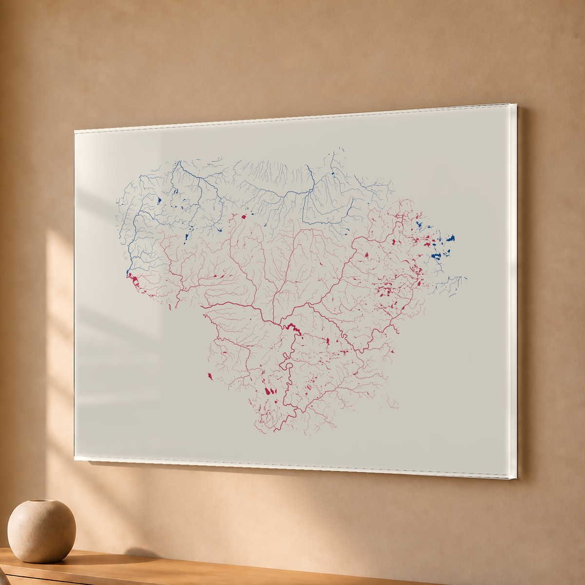 Beautiful Rivers — Lituânia — Risografia, Acrílico · 30 × 40 cm, Sem margem