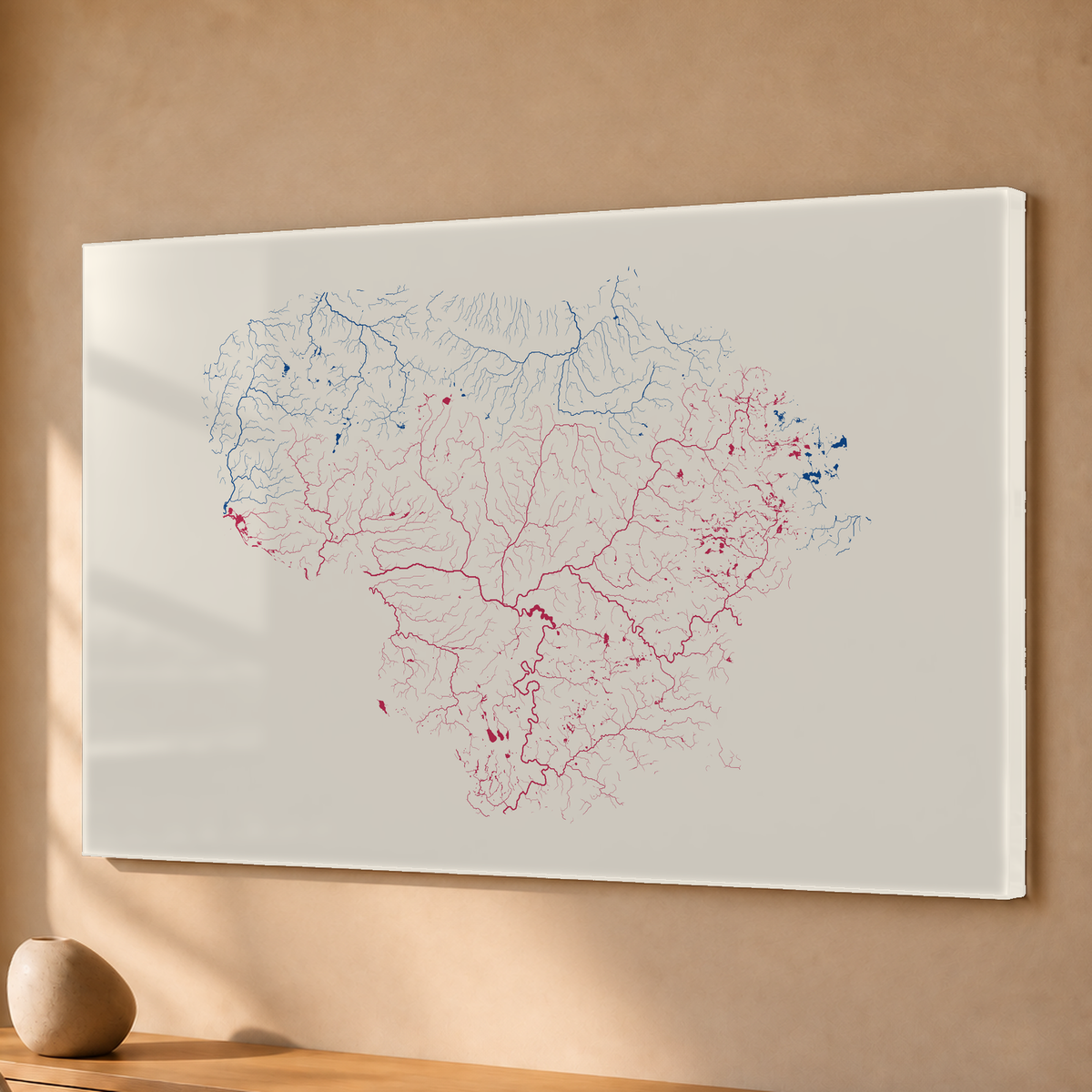 Beautiful Rivers — Lituânia — Risografia, Acrílico · 40 × 60 cm, Sem margem