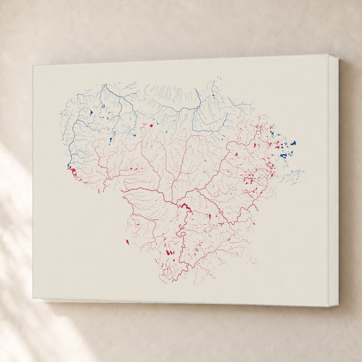Beautiful Rivers — Lituânia — Risografia, Canvas · 45 × 60 cm, Sem margem