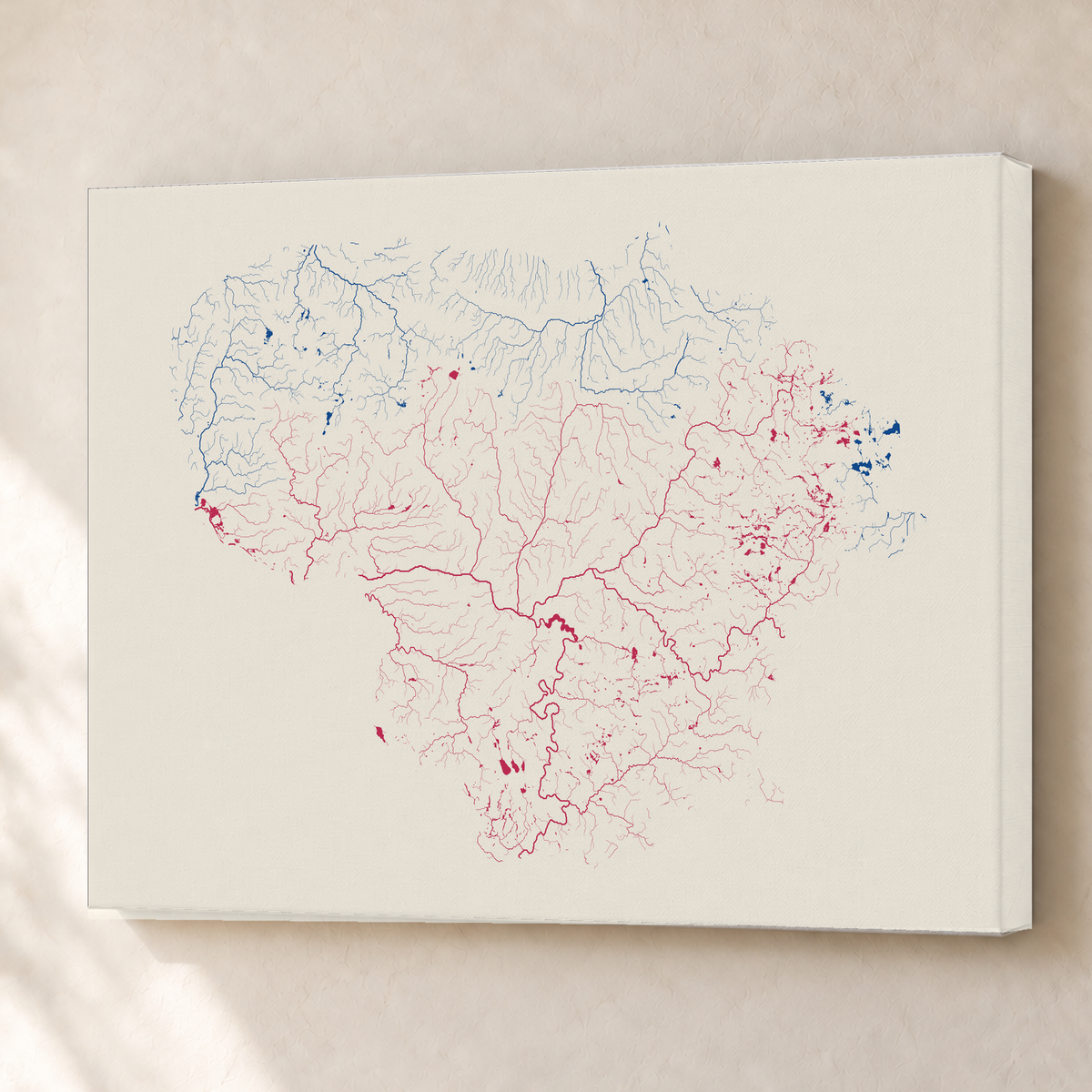 Beautiful Rivers — Lituânia — Risografia, Canvas · 60 × 80 cm, Sem margem