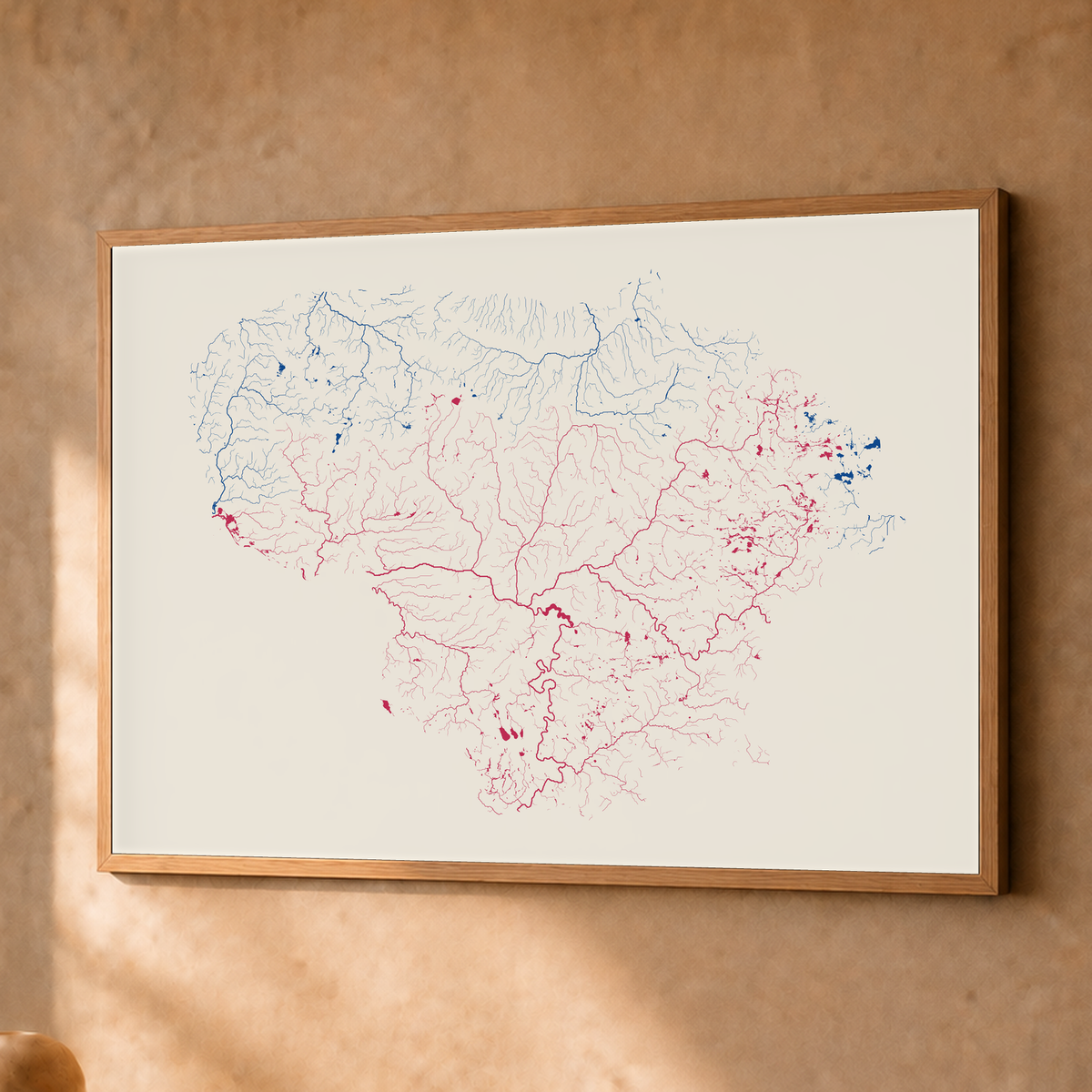 Beautiful Rivers — Lituânia — Risografia, Fine art emoldurado · 45 × 60 cm, Natural · Sem margem