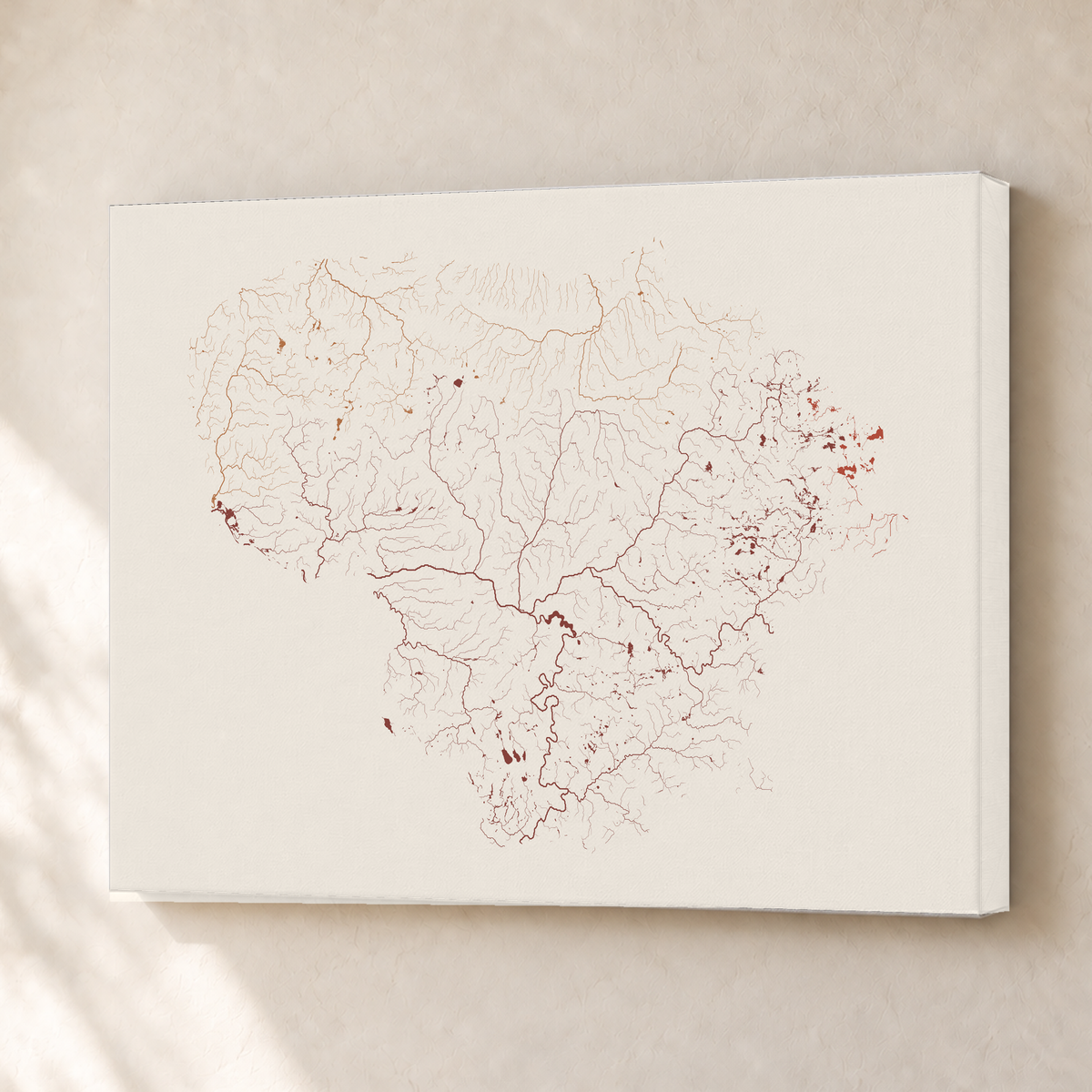 Beautiful Rivers — Lituânia — Terracota e areia, Canvas · 30 × 40 cm, Sem margem