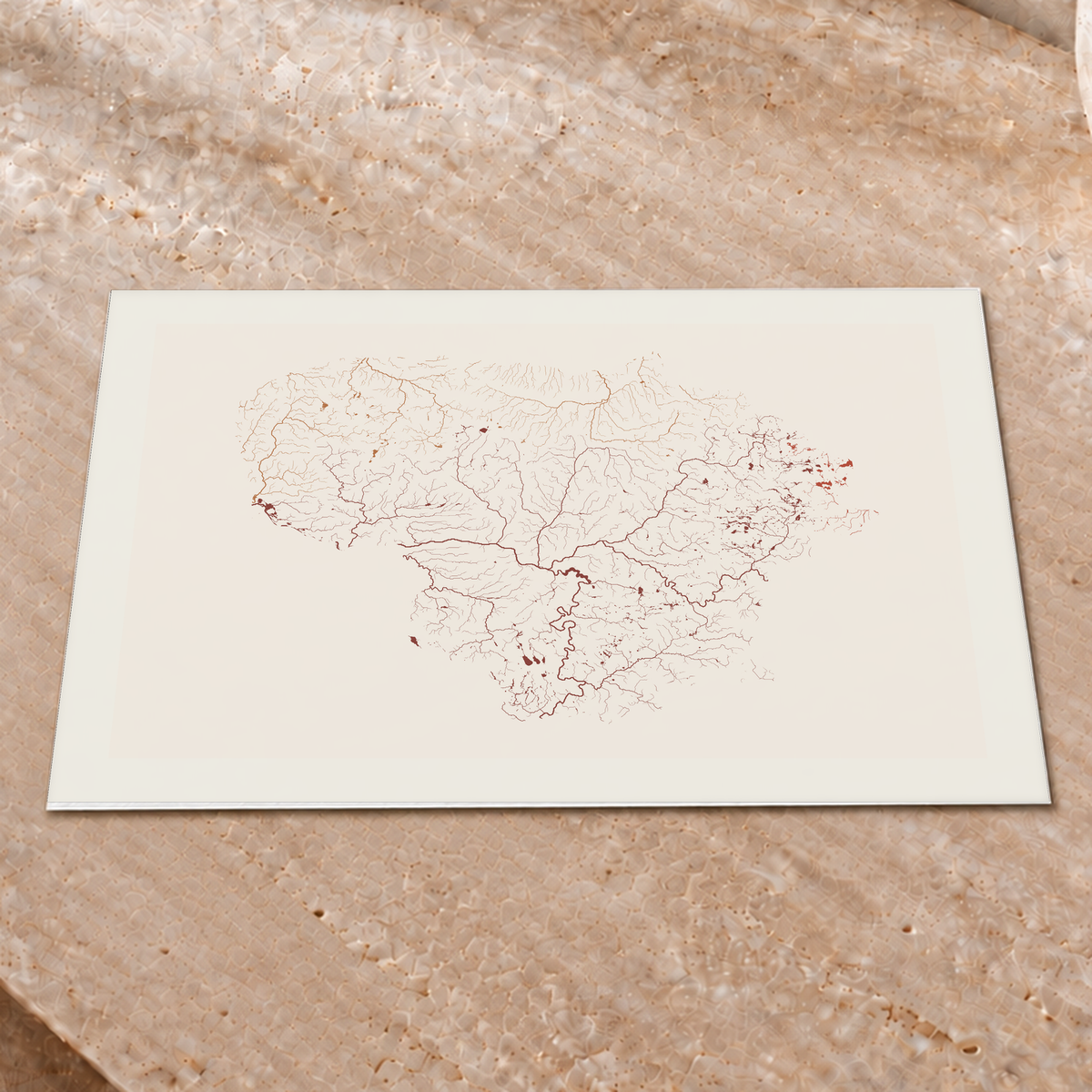 Beautiful Rivers — Lituânia — Terracota e areia, Impressão fine art · 30 × 40 cm, Margem branca