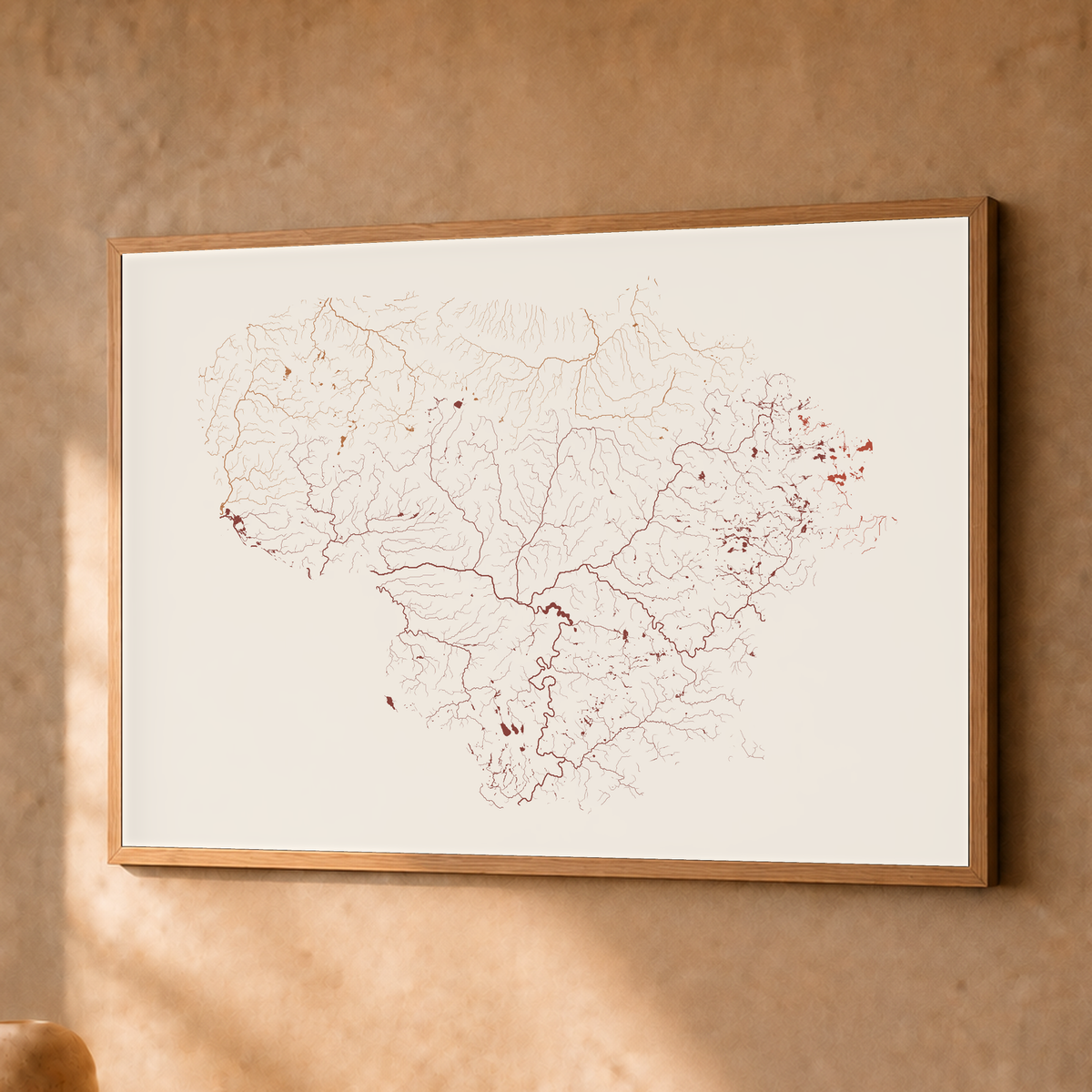 Beautiful Rivers — Lituânia — Terracota e areia, Fine art emoldurado · 30 × 40 cm, Natural · Sem margem