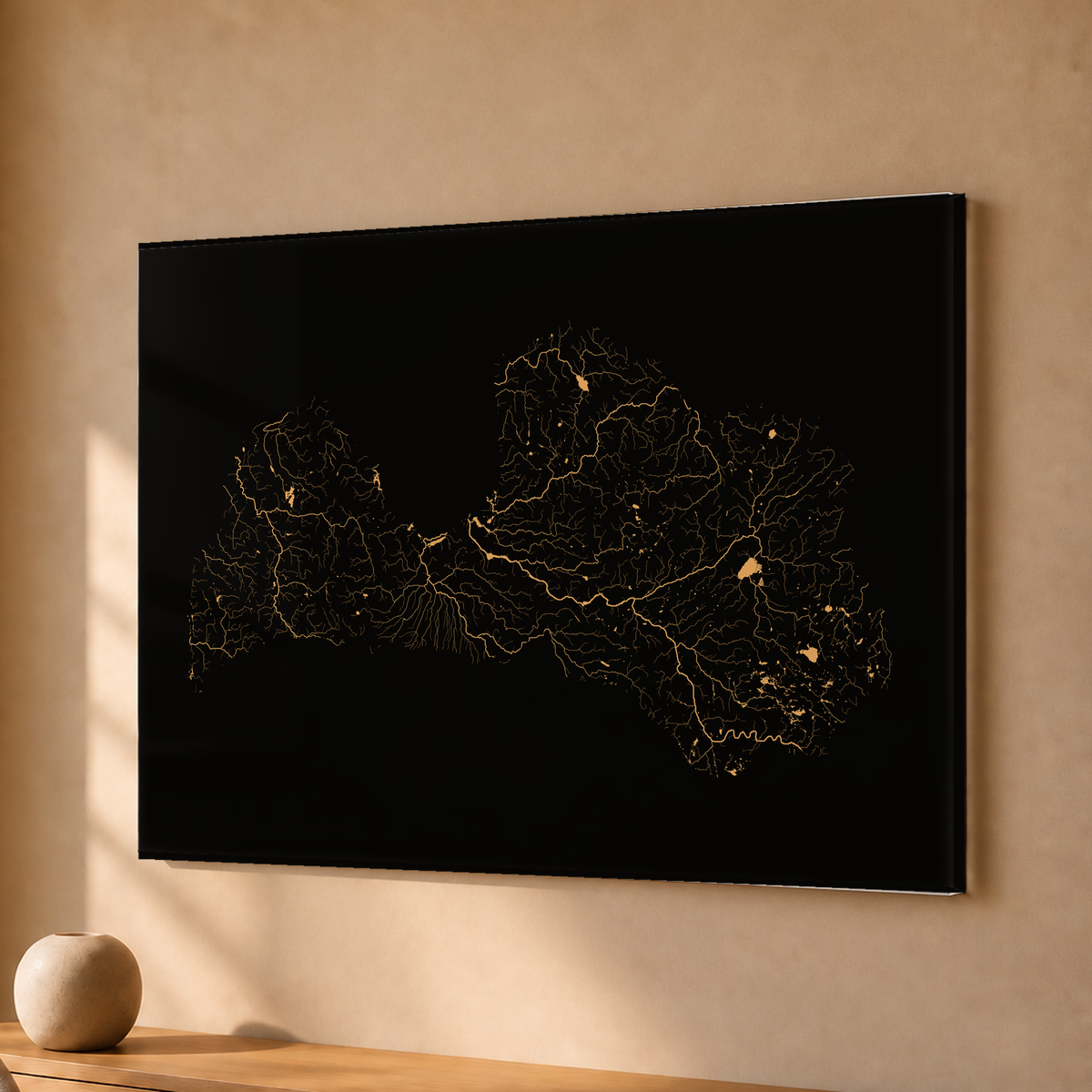 Beautiful Rivers — Letónia — Cobre, Acrílico · 30 × 40 cm, Sem margem