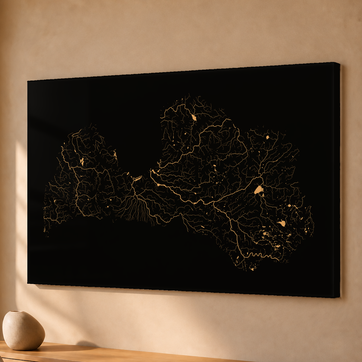 Beautiful Rivers — Letónia — Cobre, Acrílico · 40 × 60 cm, Sem margem