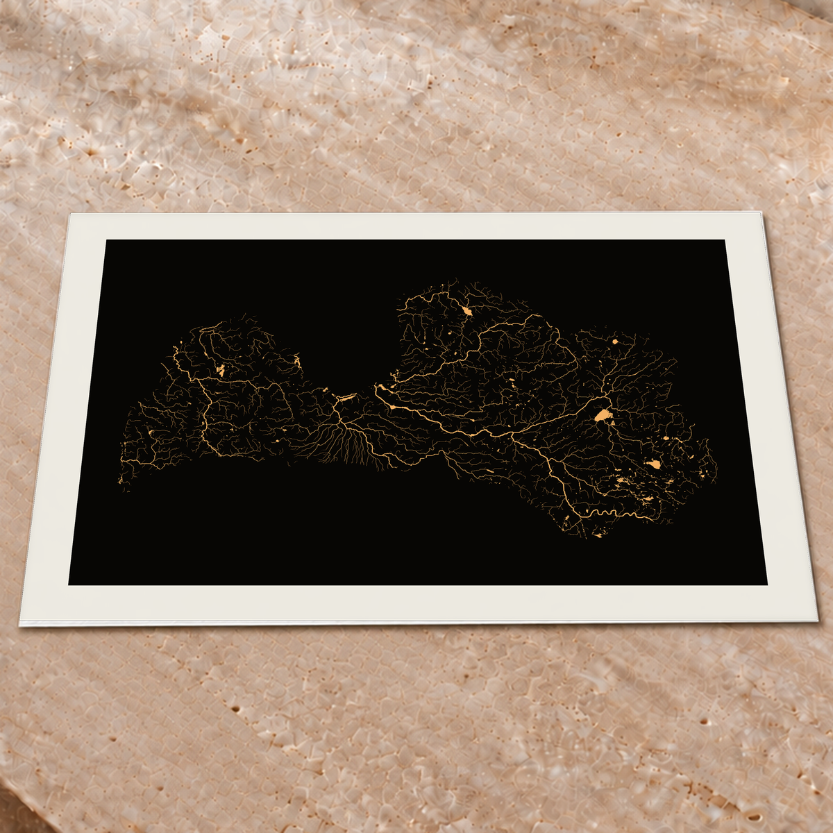 Beautiful Rivers — Letónia — Cobre, Impressão fine art · 60 × 80 cm, Margem branca