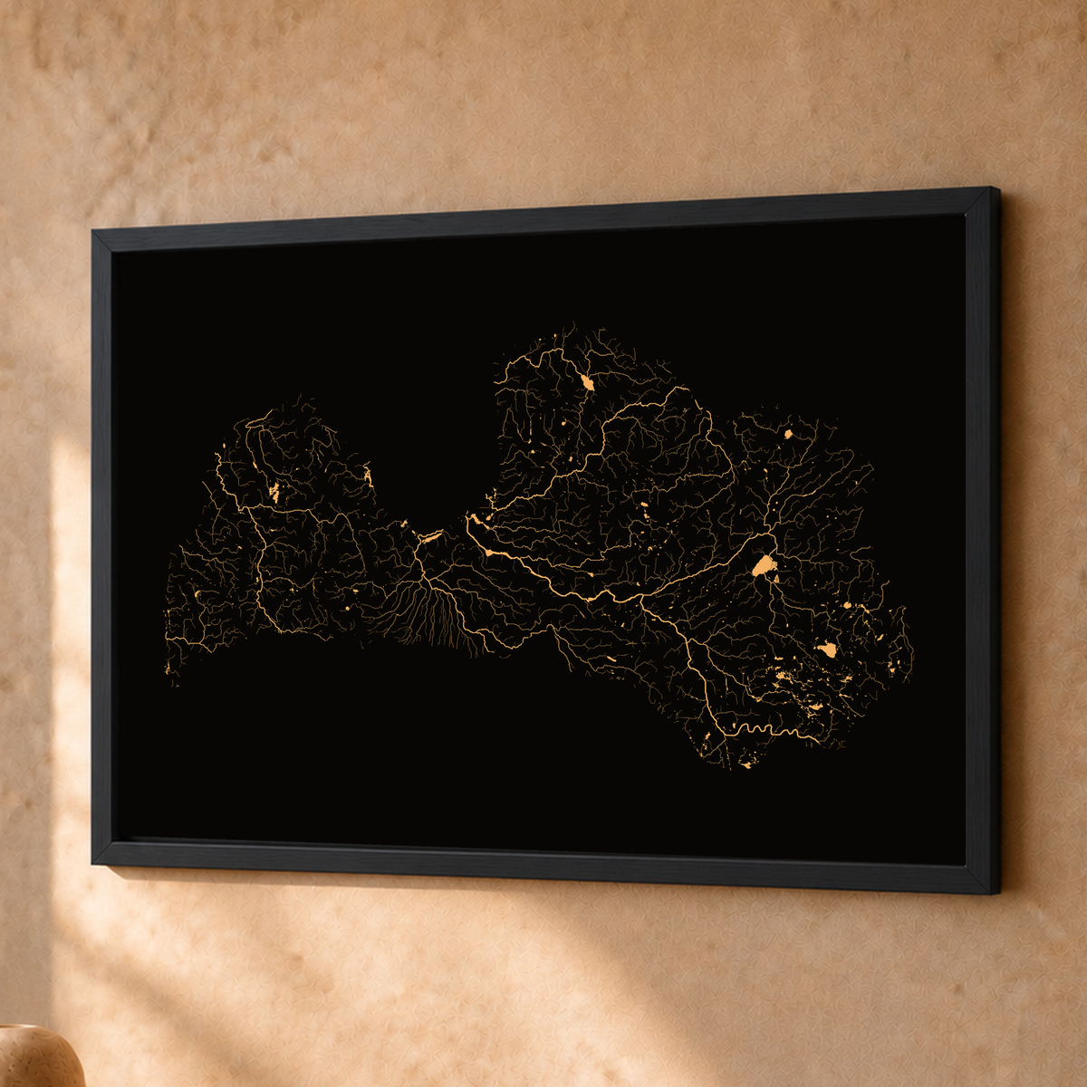 Beautiful Rivers — Letónia — Cobre, Fine art emoldurado · 30 × 40 cm, Preto · Sem margem