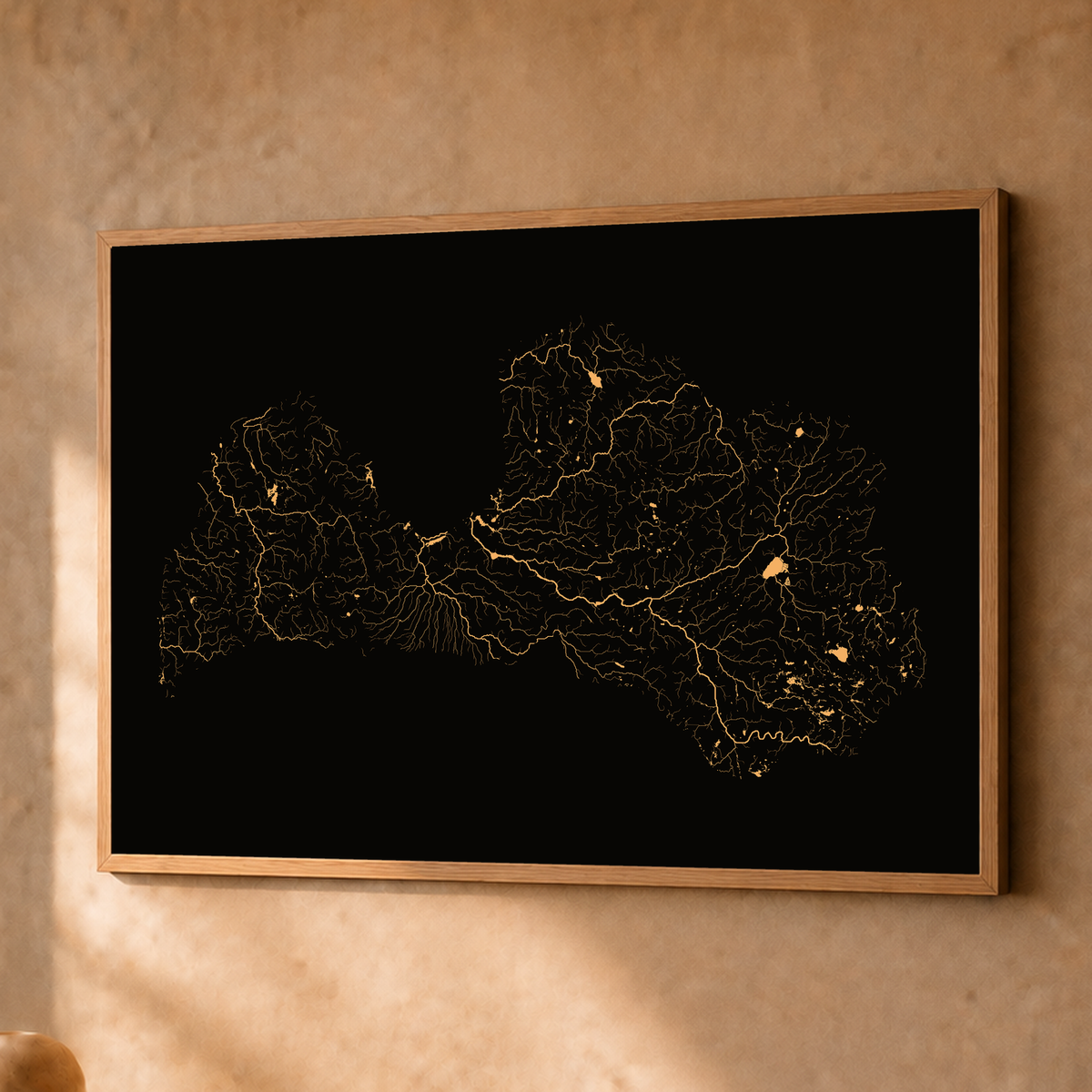 Beautiful Rivers — Letónia — Cobre, Fine art emoldurado · 45 × 60 cm, Natural · Sem margem