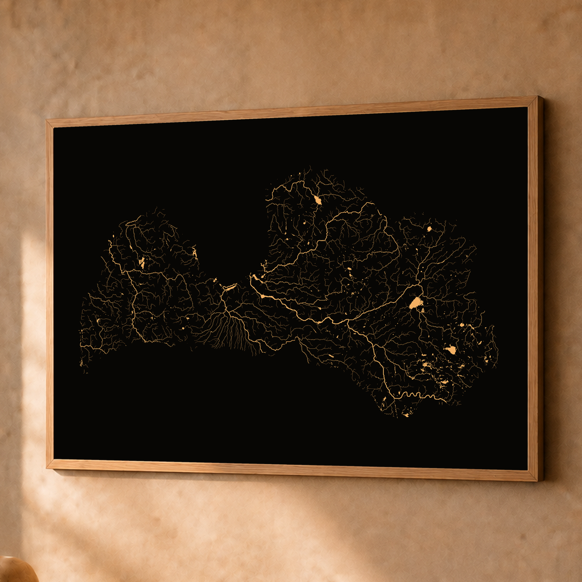 Beautiful Rivers — Letónia — Cobre, Fine art emoldurado · 60 × 80 cm, Natural · Sem margem