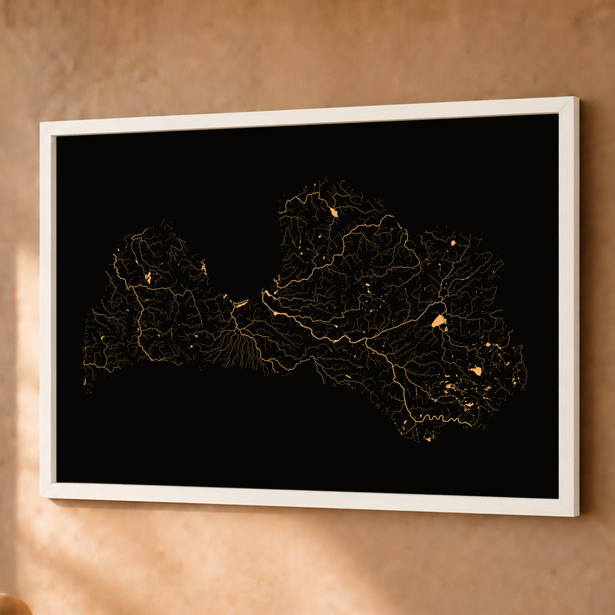 Beautiful Rivers — Letónia — Cobre, Fine art emoldurado · 60 × 80 cm, Branco · Sem margem