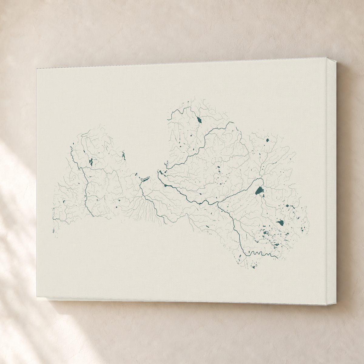 Beautiful Rivers — Letónia — Natural e luminosa, Canvas · 30 × 40 cm, Sem margem