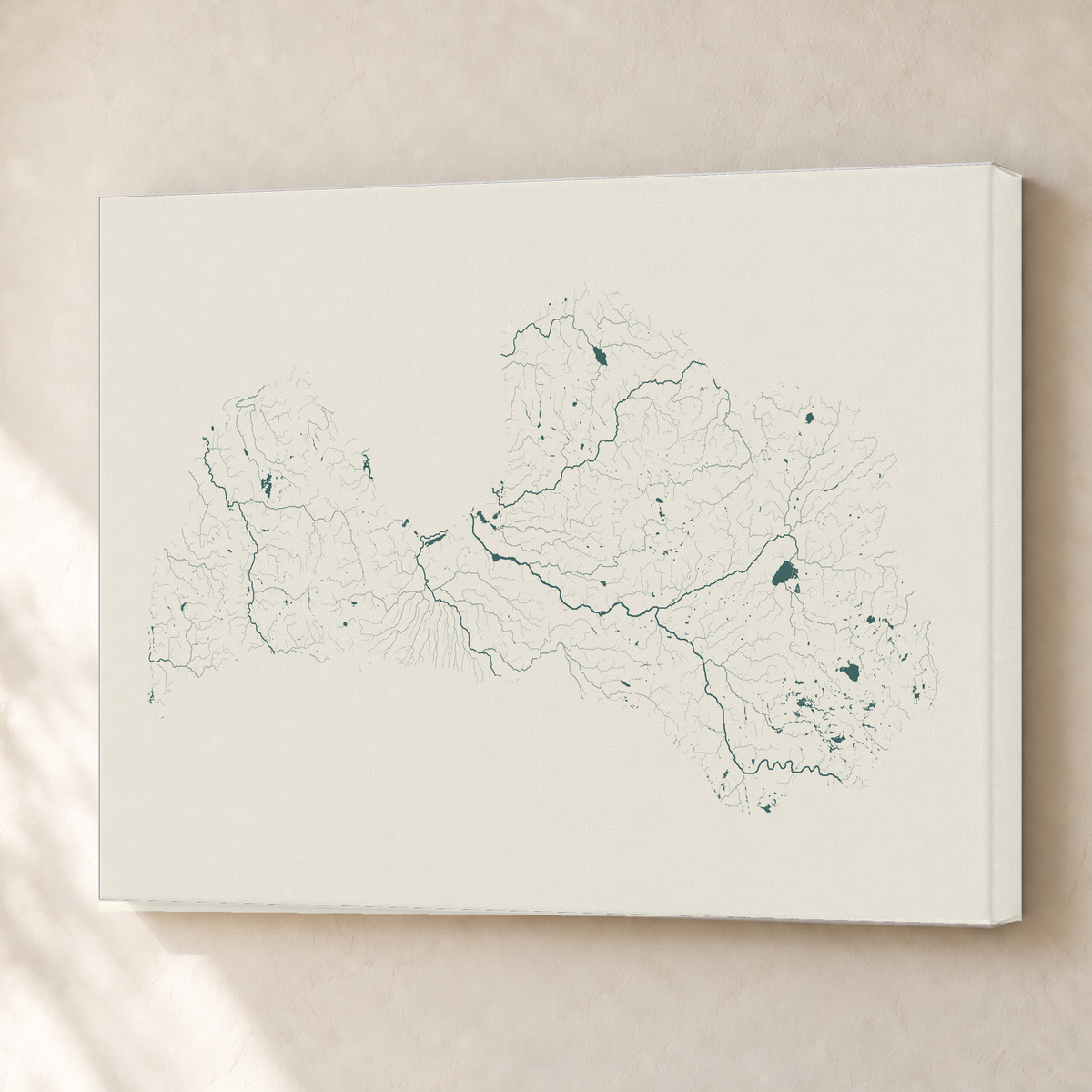 Beautiful Rivers — Letónia — Natural e luminosa, Canvas · 45 × 60 cm, Sem margem