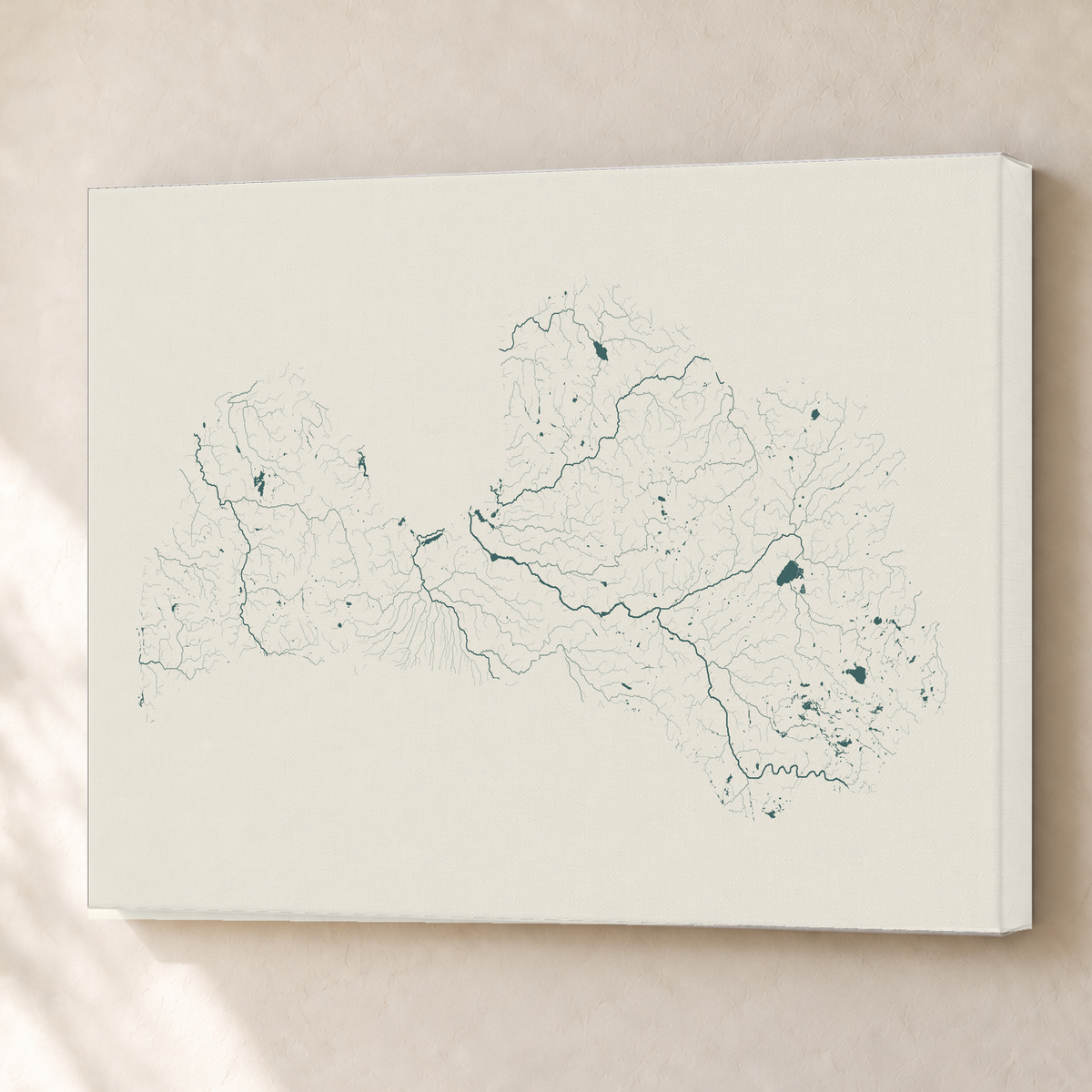 Beautiful Rivers — Letónia — Natural e luminosa, Canvas · 60 × 80 cm, Sem margem
