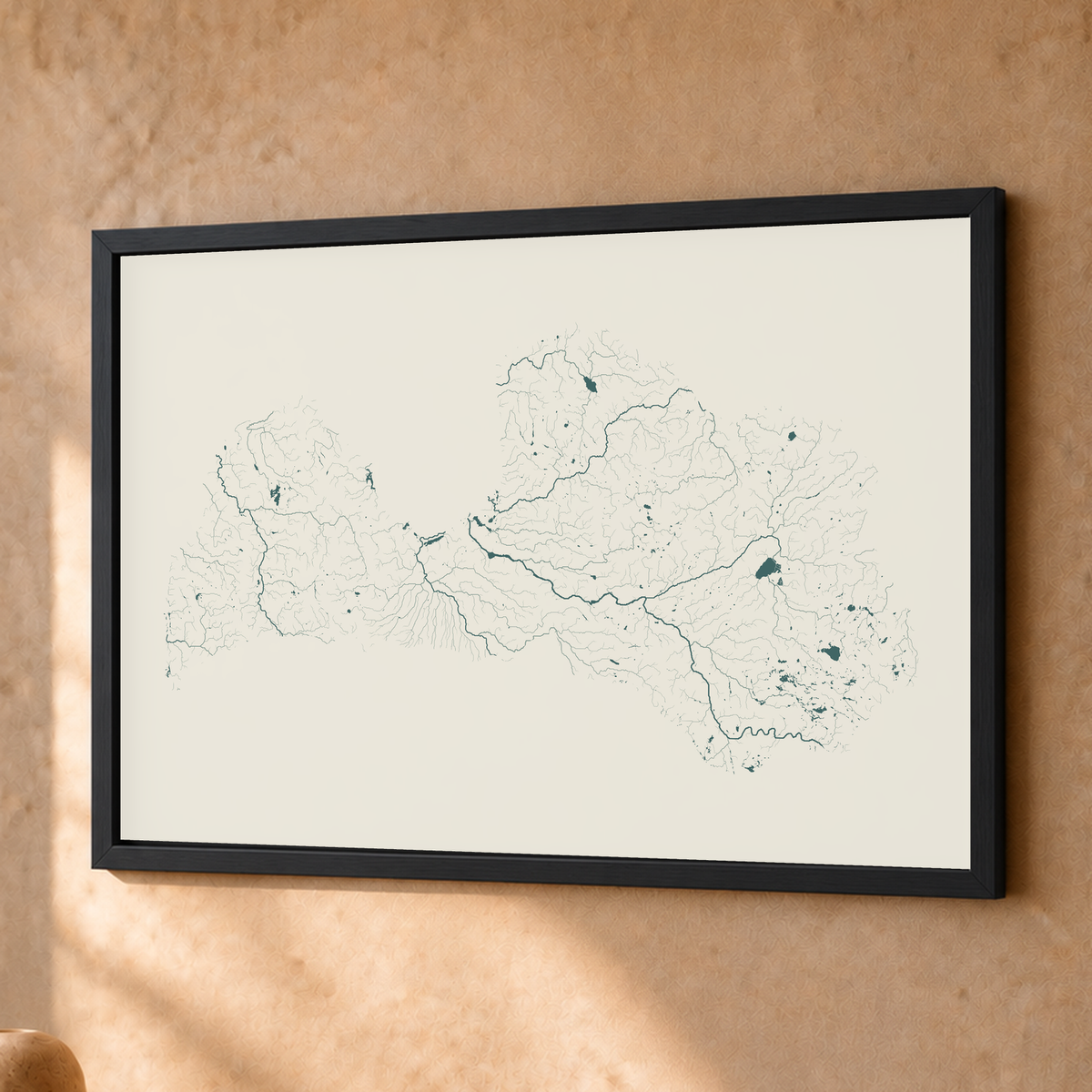 Beautiful Rivers — Letónia — Natural e luminosa, Fine art emoldurado · 30 × 40 cm, Preto · Sem margem