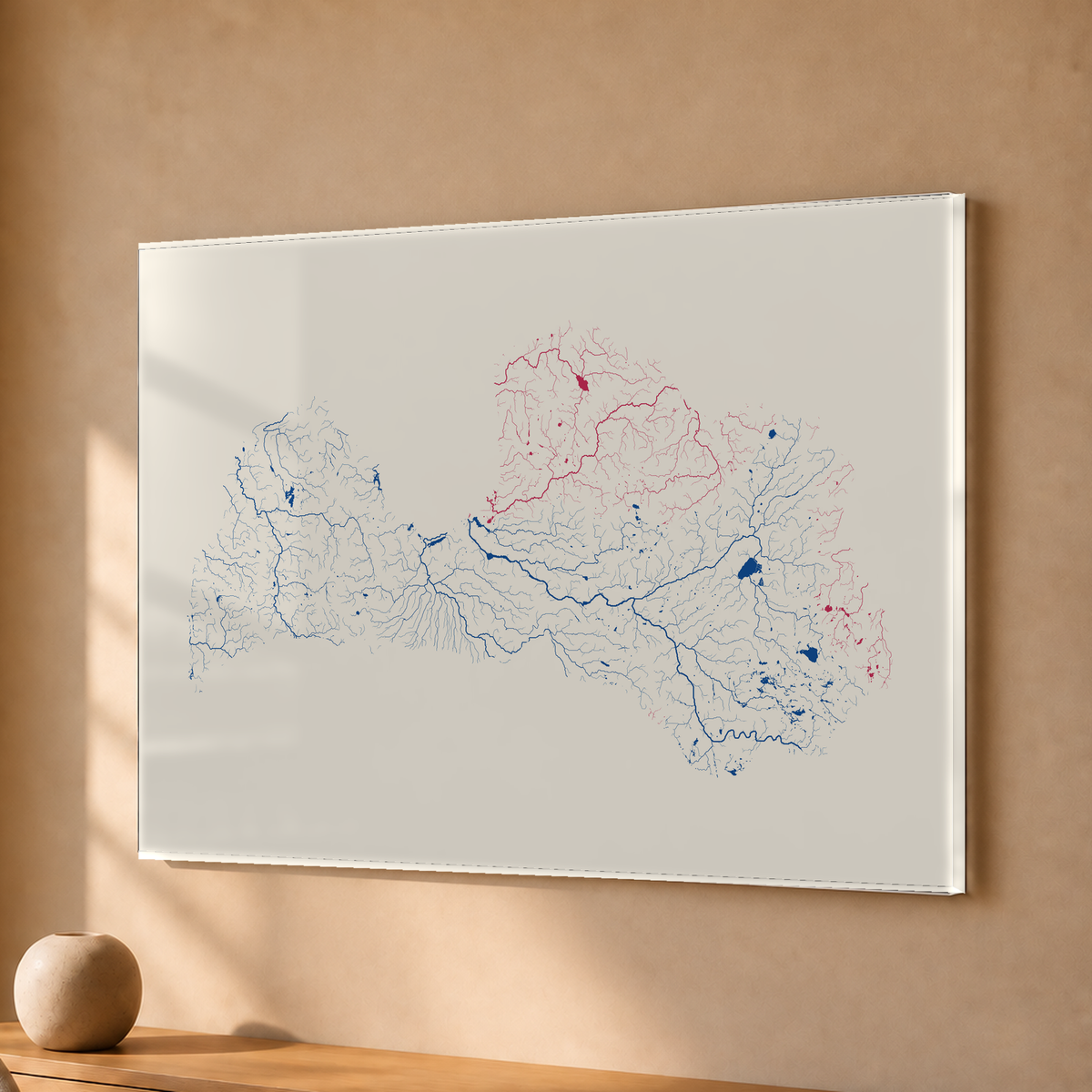 Beautiful Rivers — Letónia — Risografia, Acrílico · 30 × 40 cm, Sem margem