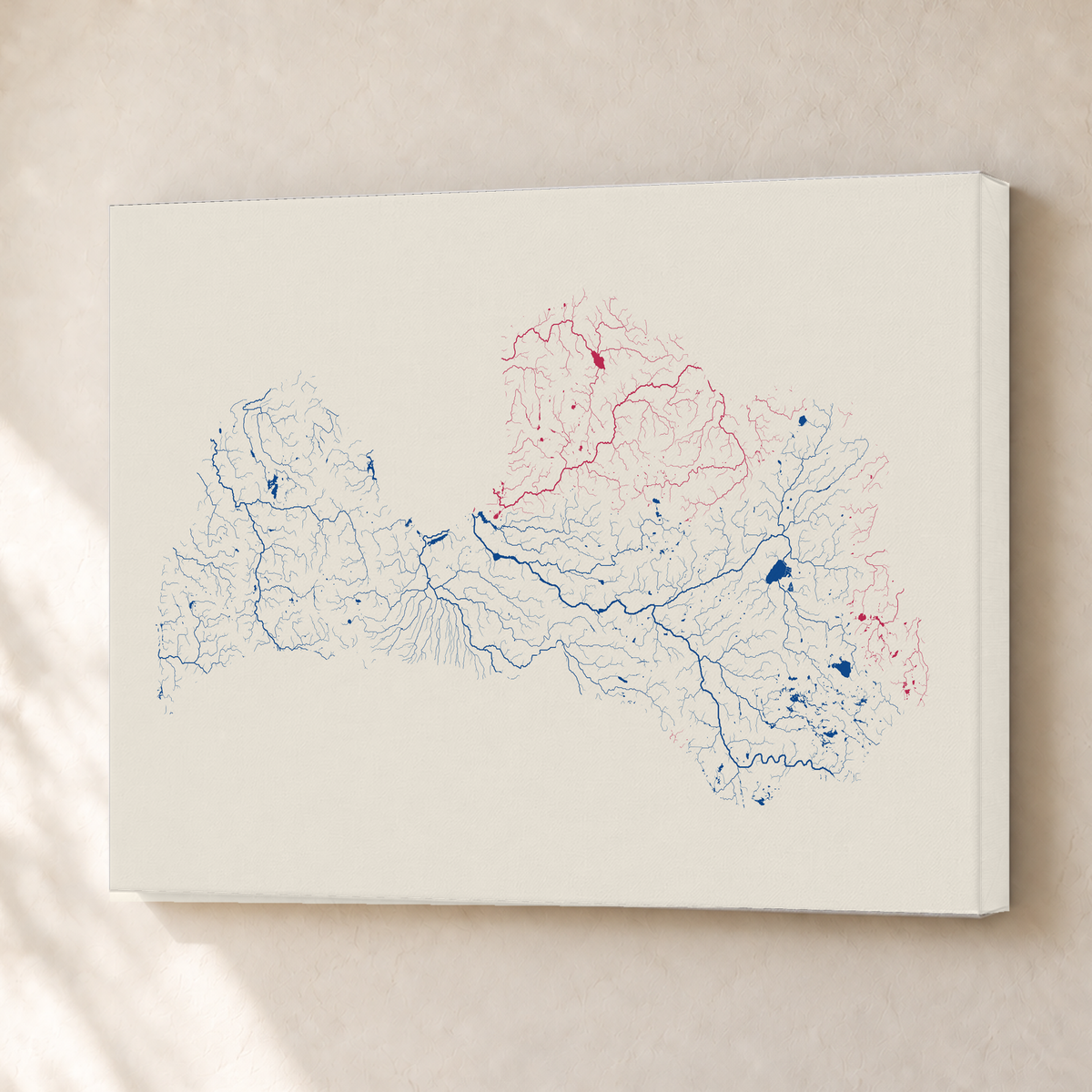Beautiful Rivers — Letónia — Risografia, Canvas · 30 × 40 cm, Sem margem