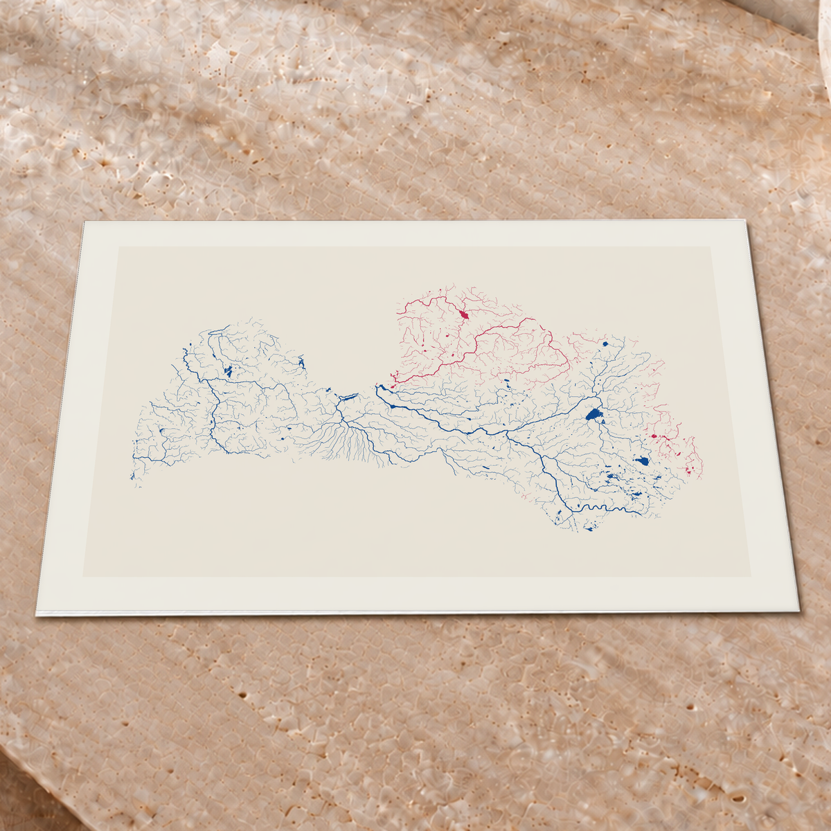 Beautiful Rivers — Letónia — Risografia, Impressão fine art · 30 × 40 cm, Margem branca