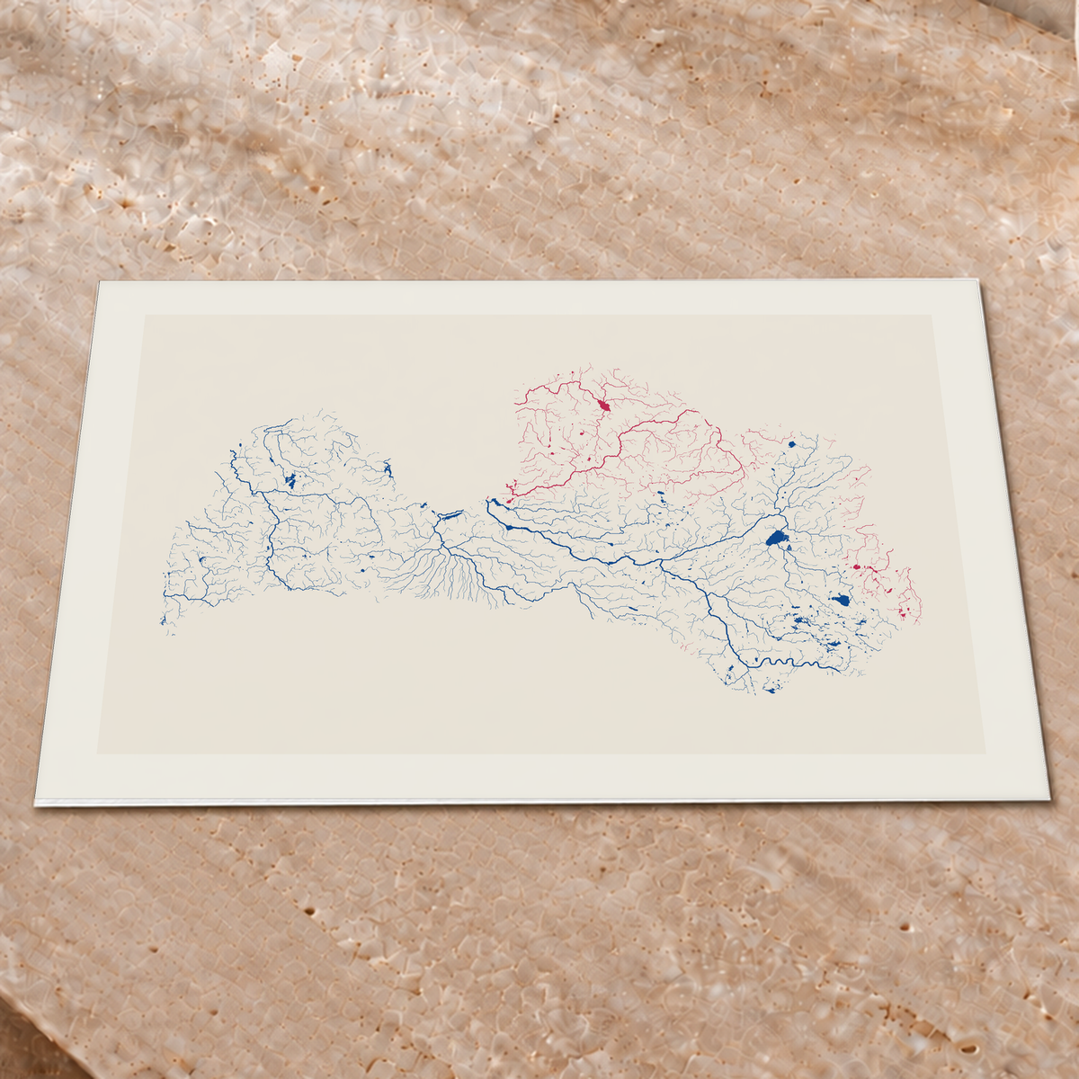 Beautiful Rivers — Letónia — Risografia, Impressão fine art · 45 × 60 cm, Margem branca