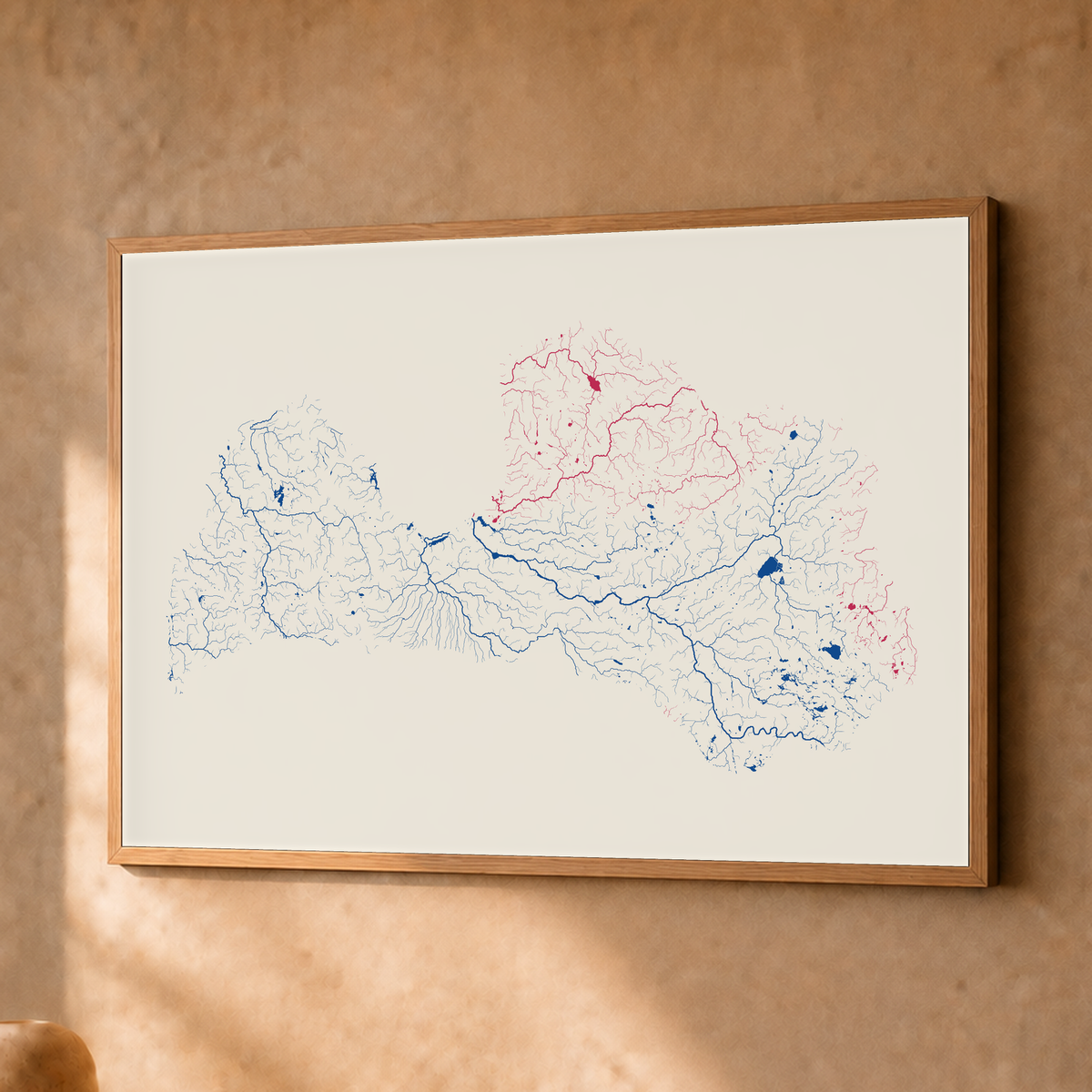 Beautiful Rivers — Letónia — Risografia, Fine art emoldurado · 30 × 40 cm, Natural · Sem margem