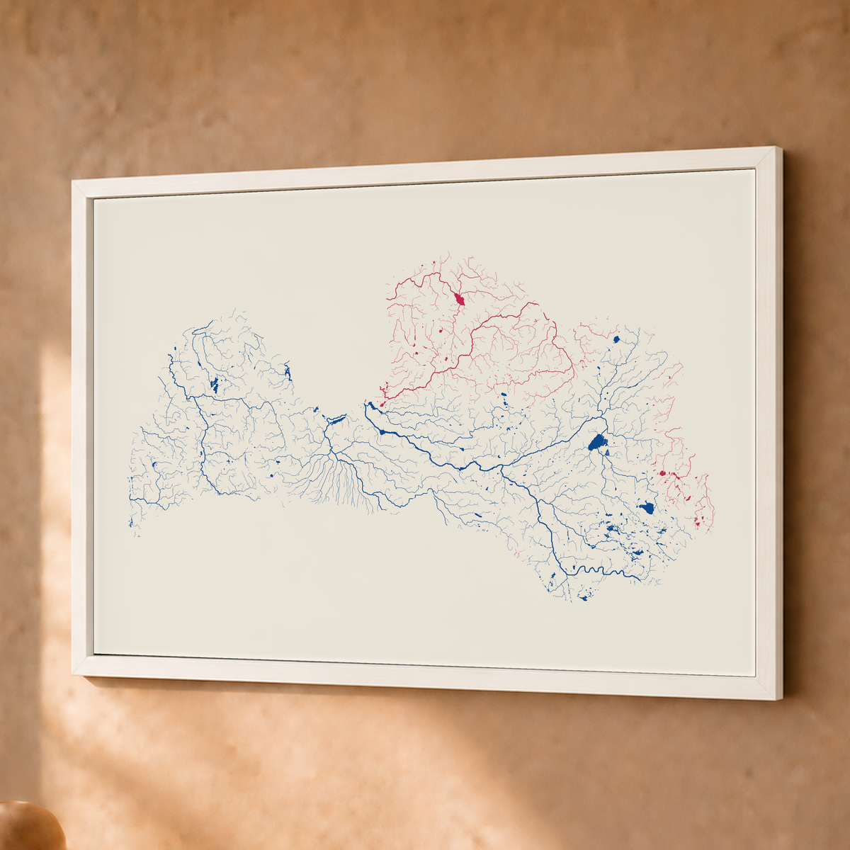 Beautiful Rivers — Letónia — Risografia, Fine art emoldurado · 30 × 40 cm, Branco · Sem margem