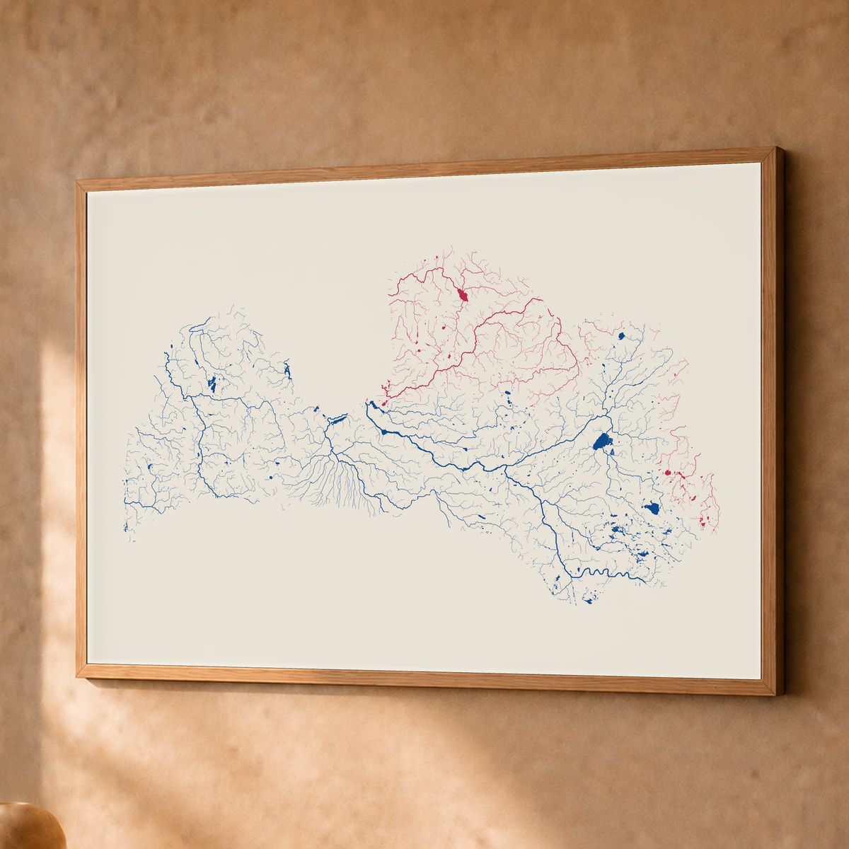 Beautiful Rivers — Letónia — Risografia, Fine art emoldurado · 45 × 60 cm, Natural · Sem margem