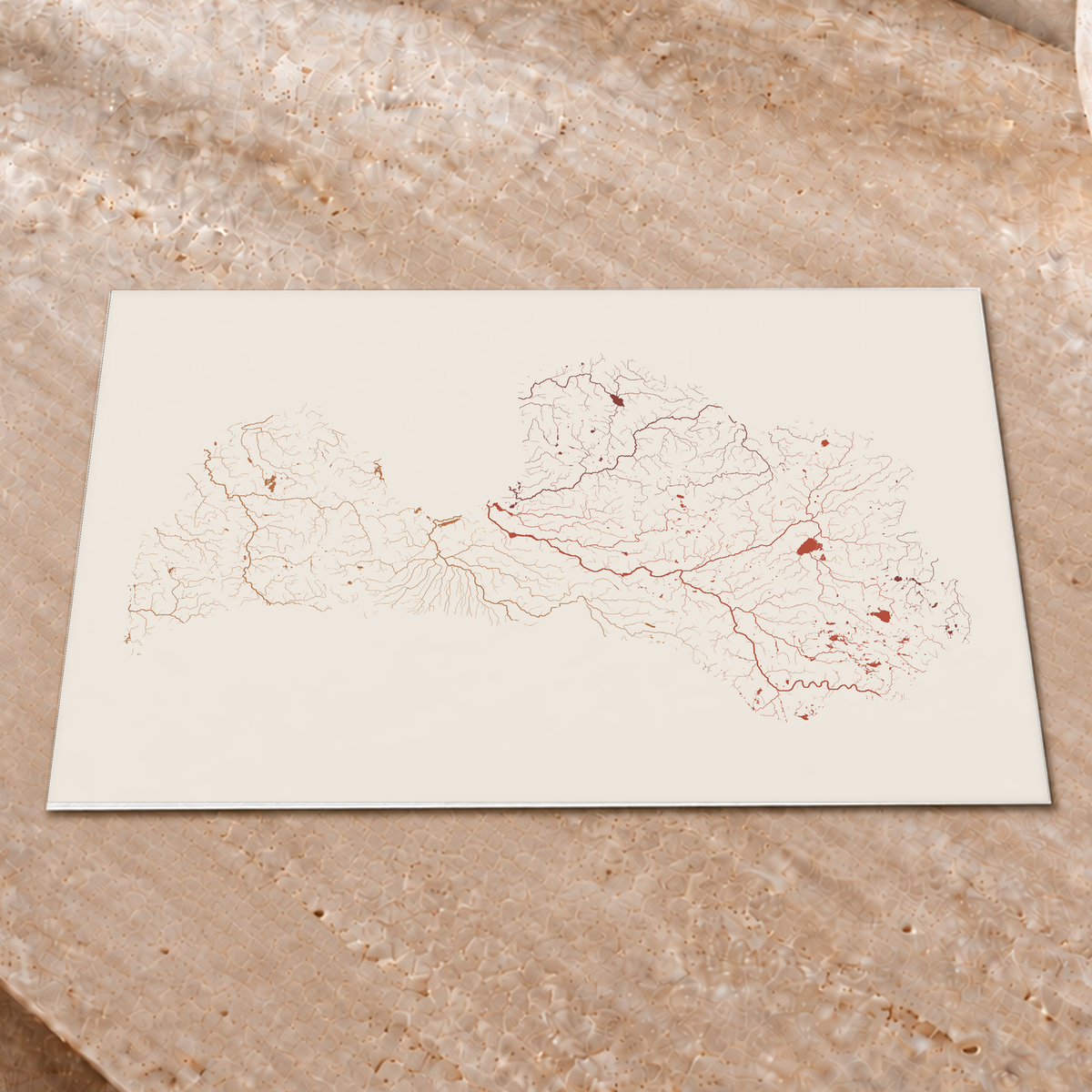 Beautiful Rivers — Letónia — Terracota e areia, Impressão fine art · 30 × 40 cm, Sem margem