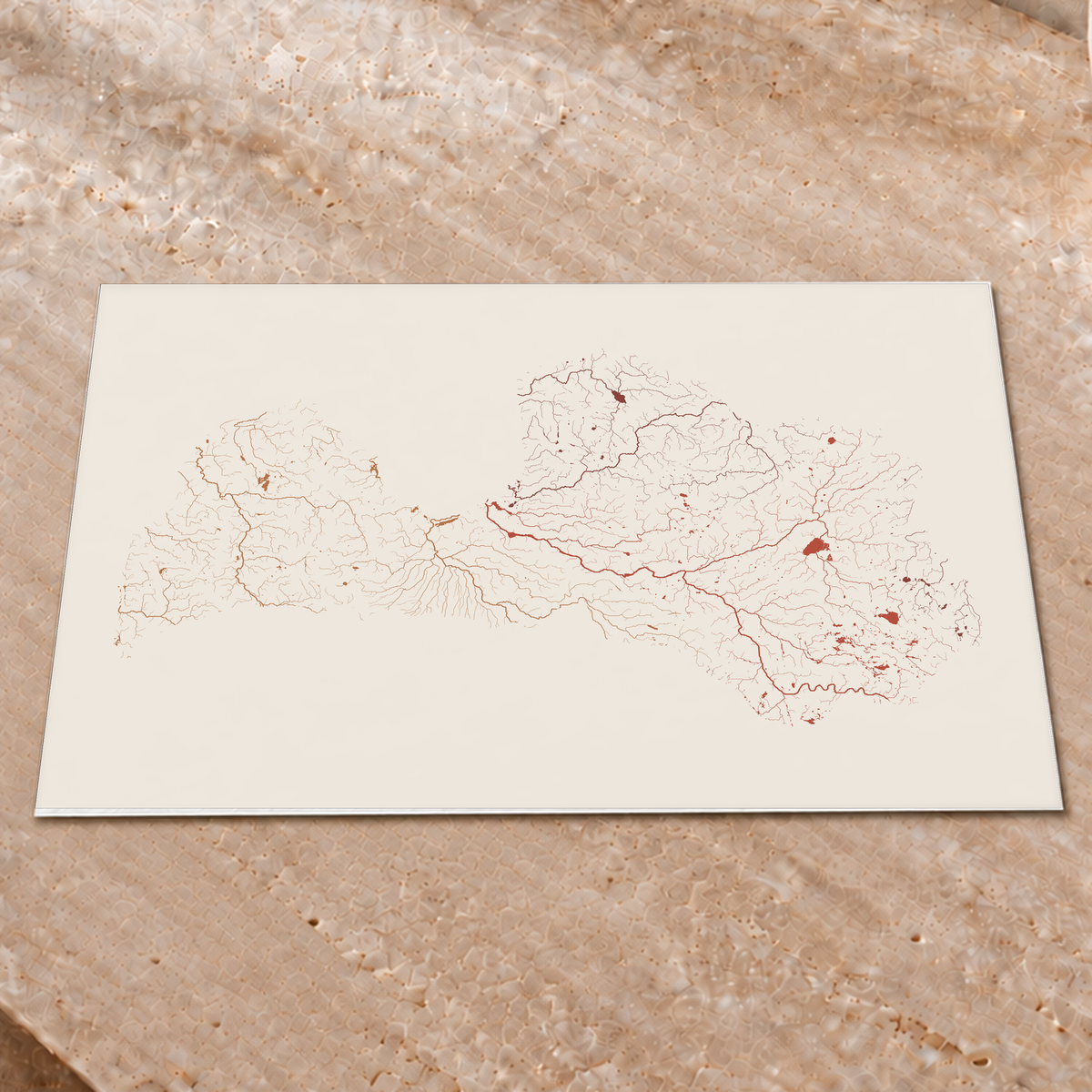 Beautiful Rivers — Letónia — Terracota e areia, Impressão fine art · 45 × 60 cm, Sem margem