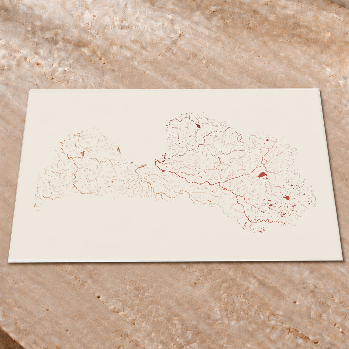 Beautiful Rivers — Letónia — Terracota e areia, Impressão fine art · 60 × 80 cm, Sem margem