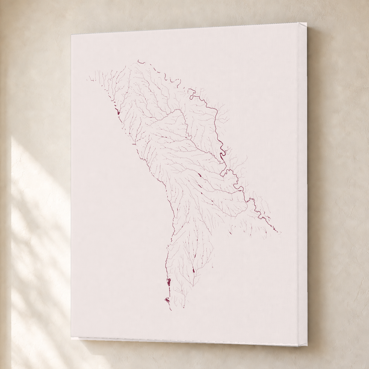 Beautiful Rivers — Moldávia — Ameixa e rosé, Canvas · 30 × 40 cm, Sem margem