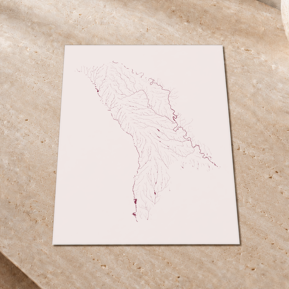 Beautiful Rivers — Moldávia — Ameixa e rosé, Impressão fine art · 30 × 40 cm, Sem margem