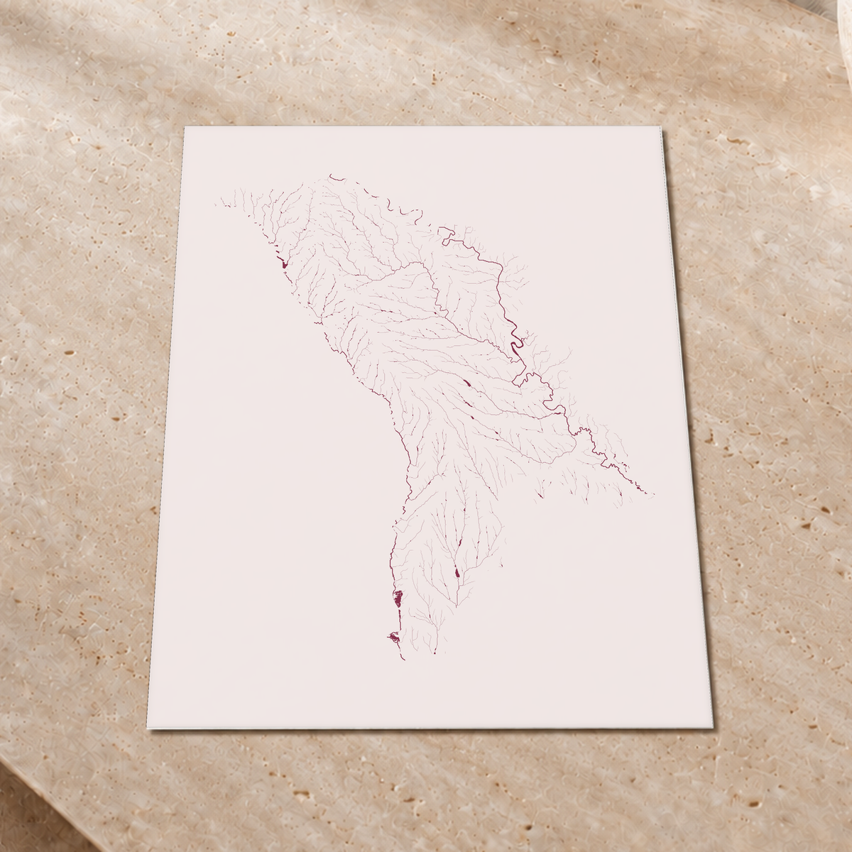 Beautiful Rivers — Moldávia — Ameixa e rosé, Impressão fine art · 45 × 60 cm, Sem margem