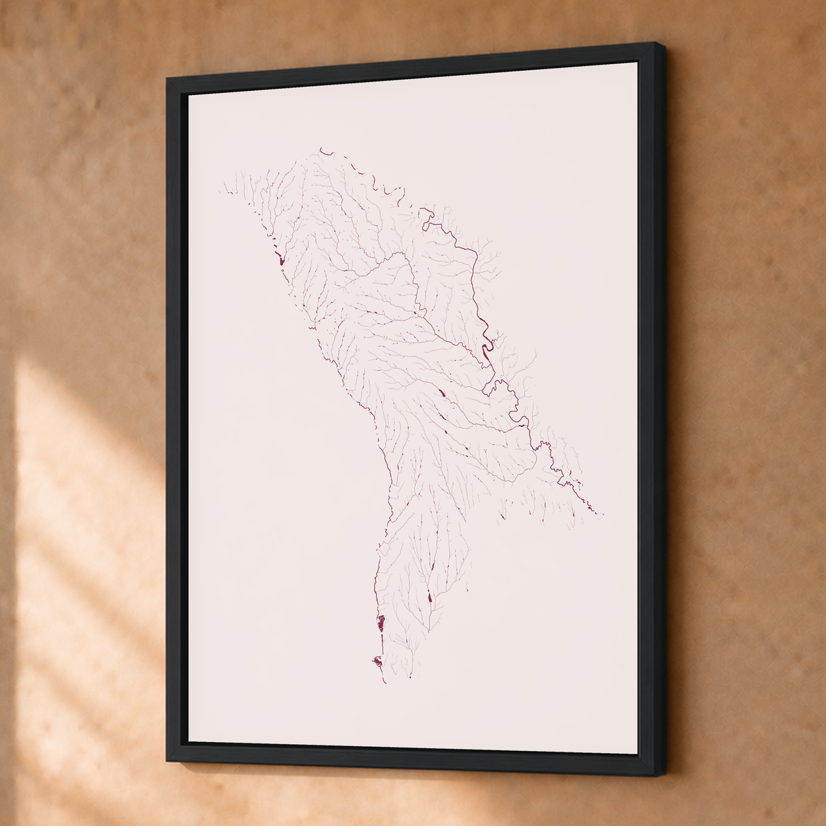 Beautiful Rivers — Moldávia — Ameixa e rosé, Fine art emoldurado · 30 × 40 cm, Preto · Sem margem