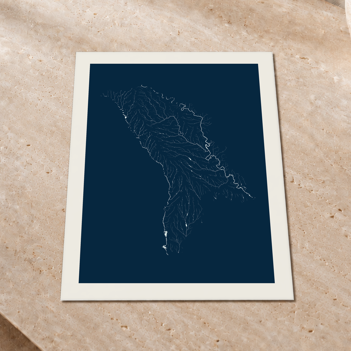 Beautiful Rivers — Moldávia — Cianotipia, Impressão fine art · 45 × 60 cm, Margem branca