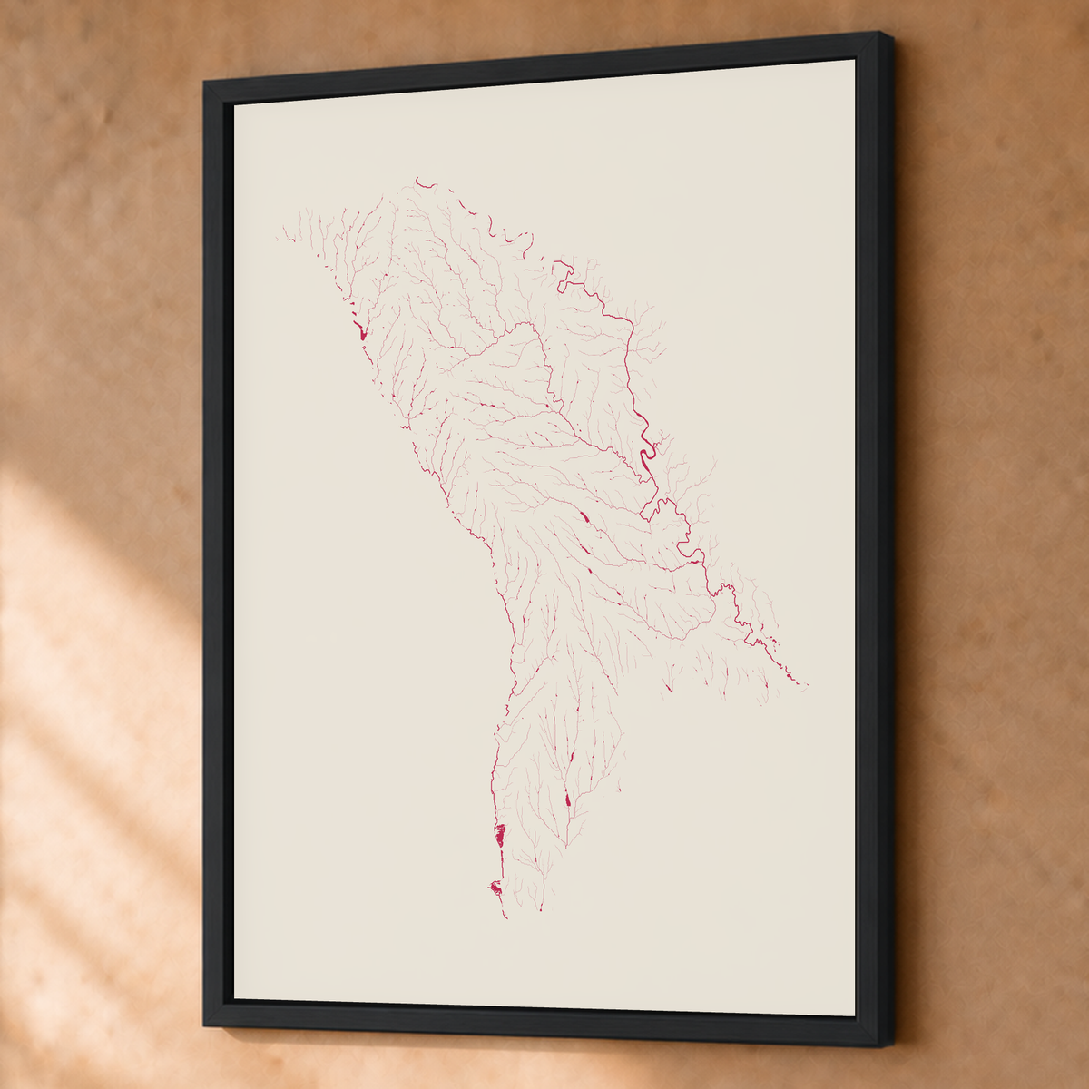 Beautiful Rivers — Moldávia — Risografia, Fine art emoldurado · 60 × 80 cm, Preto · Sem margem