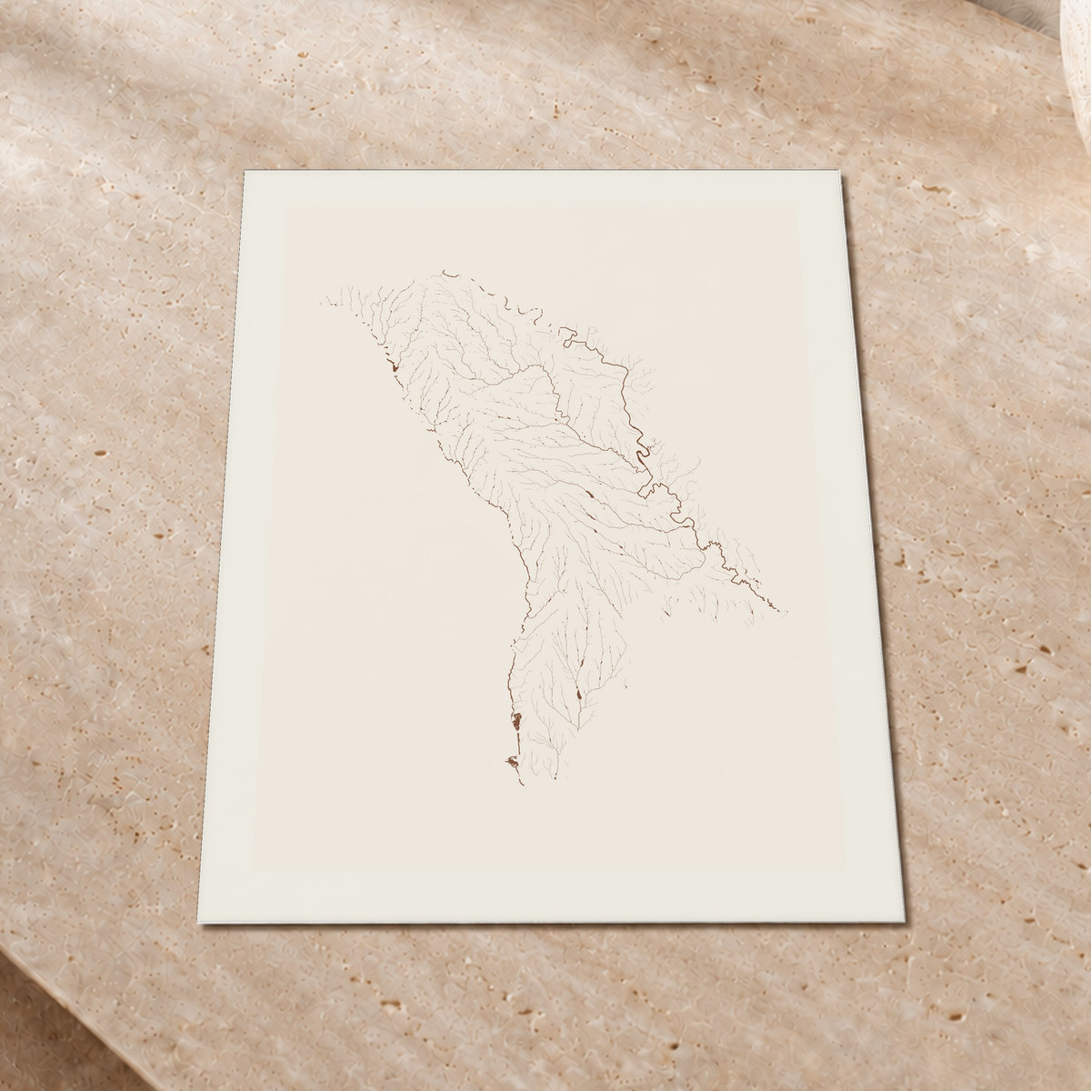 Beautiful Rivers — Moldávia — Terracota e areia, Impressão fine art · 30 × 40 cm, Margem branca