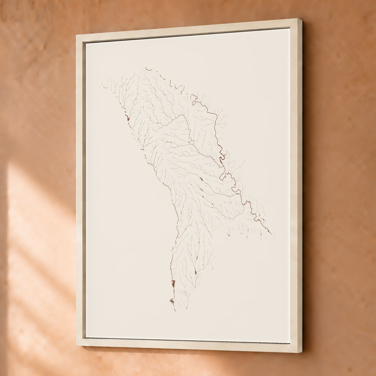 Beautiful Rivers — Moldávia — Terracota e areia, Fine art emoldurado · 30 × 40 cm, Branco · Sem margem