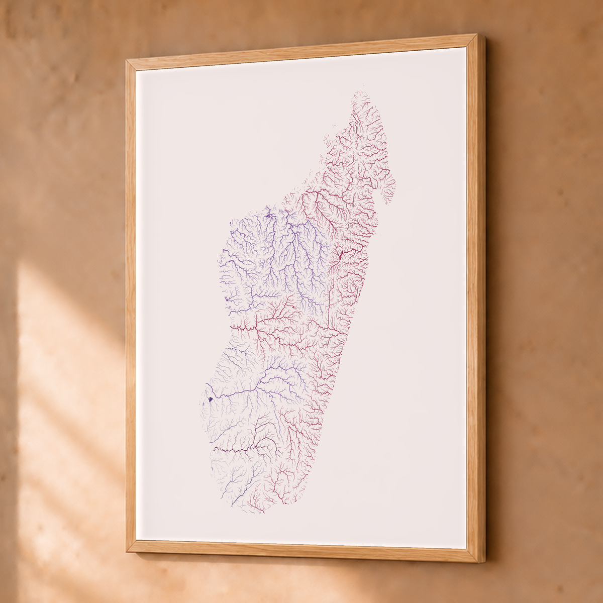 Beautiful Rivers — Madagáscar — Ameixa e rosé, Fine art emoldurado · 30 × 40 cm, Natural · Sem margem