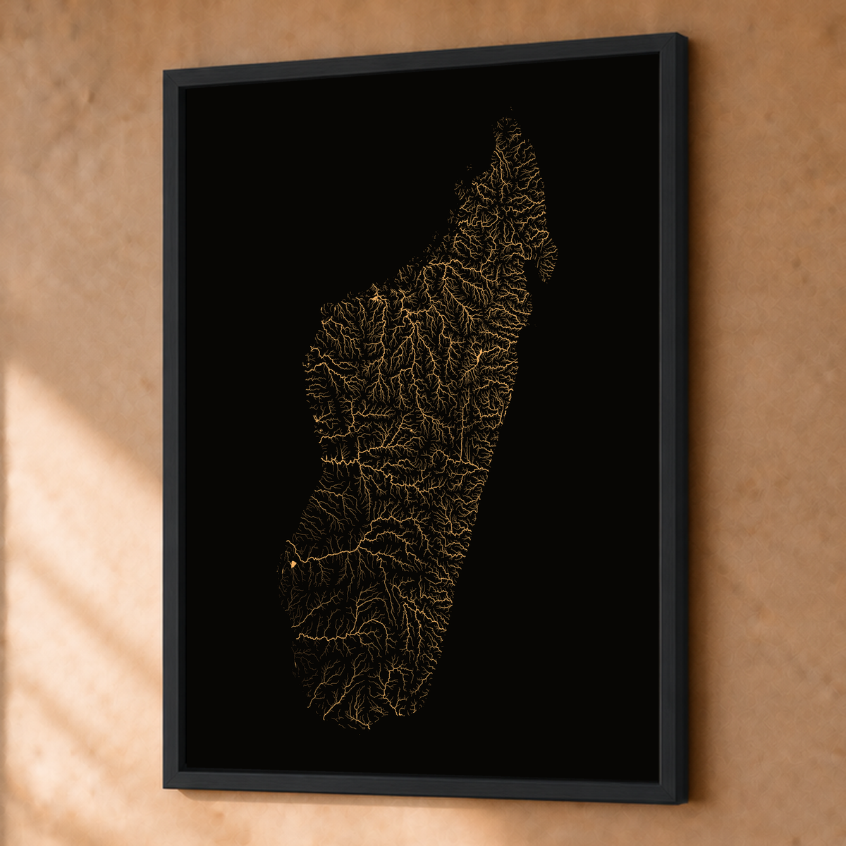 Beautiful Rivers — Madagáscar — Cobre, Fine art emoldurado · 45 × 60 cm, Preto · Sem margem
