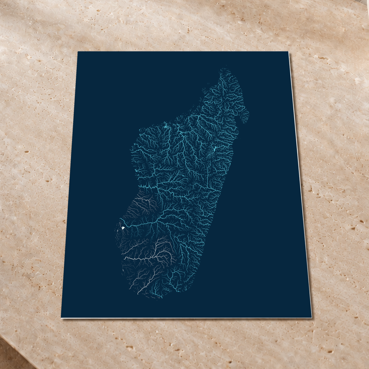 Beautiful Rivers — Madagáscar — Cianotipia, Impressão fine art · 60 × 80 cm, Sem margem